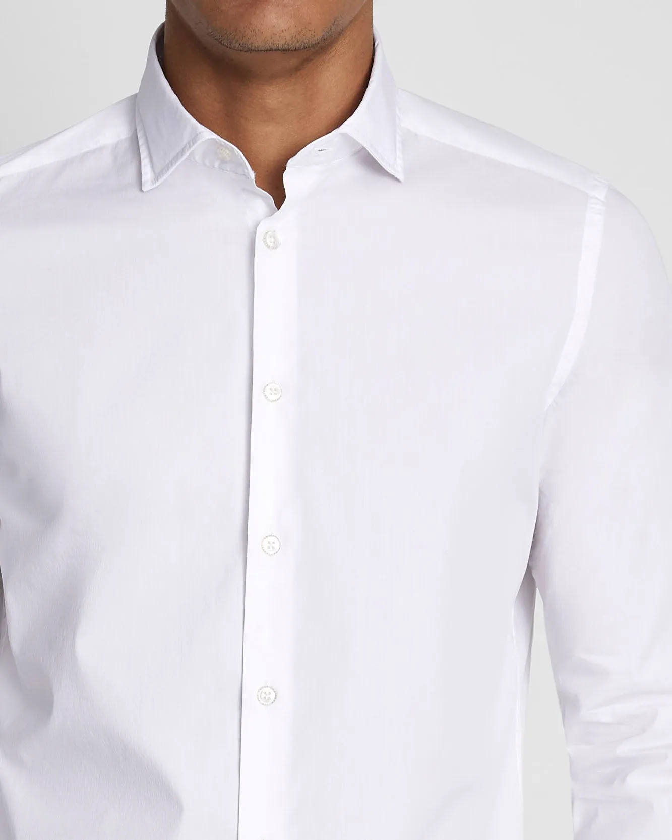 Long Sleeve Poplin Shirt in White sold by 7 For All Mankind product image thumbnail 3