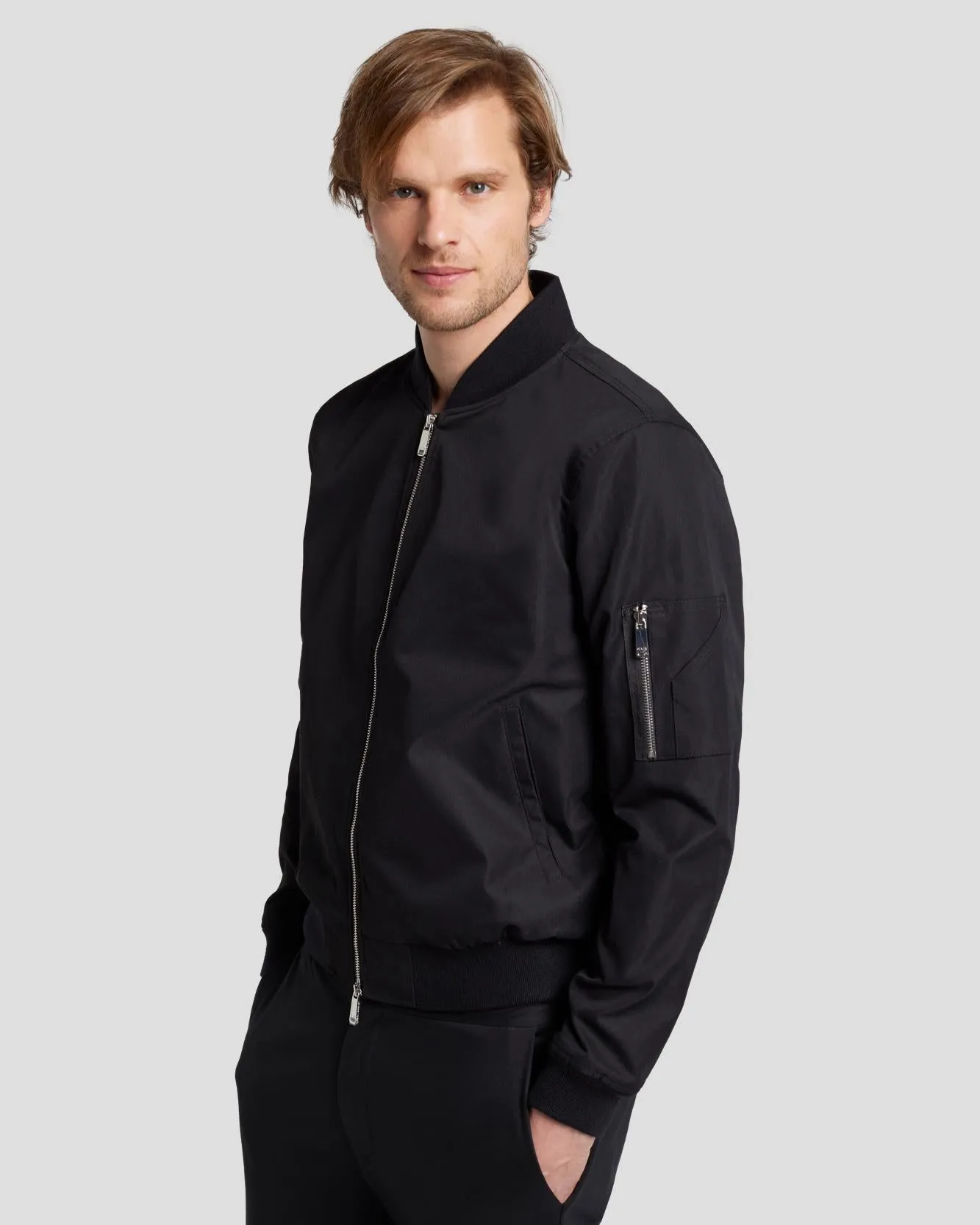Dynamic Luxe Bomber Jacket in Black sold by 7 For All Mankind product image thumbnail 2