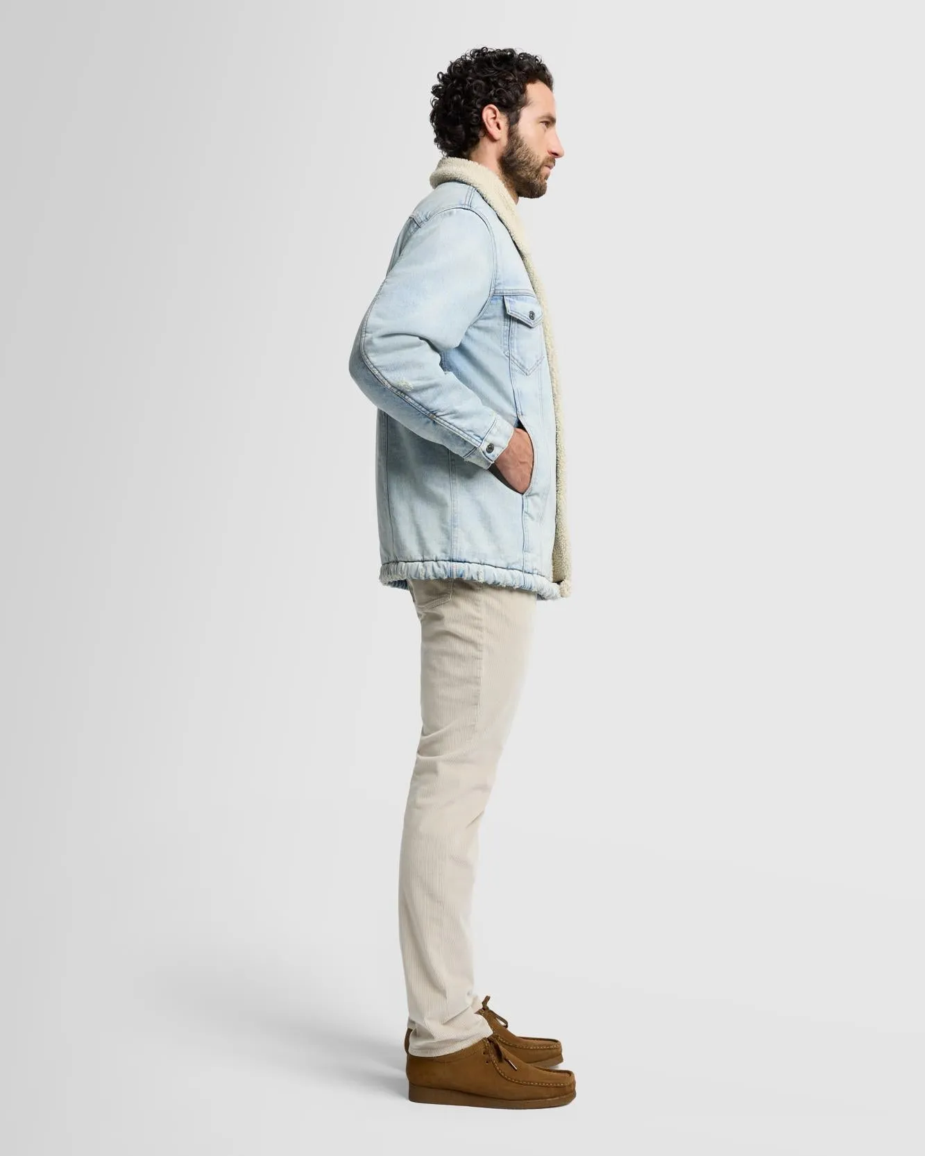 Sherpa Lined Overshirt in Forefather sold by 7 For All Mankind product image thumbnail 5