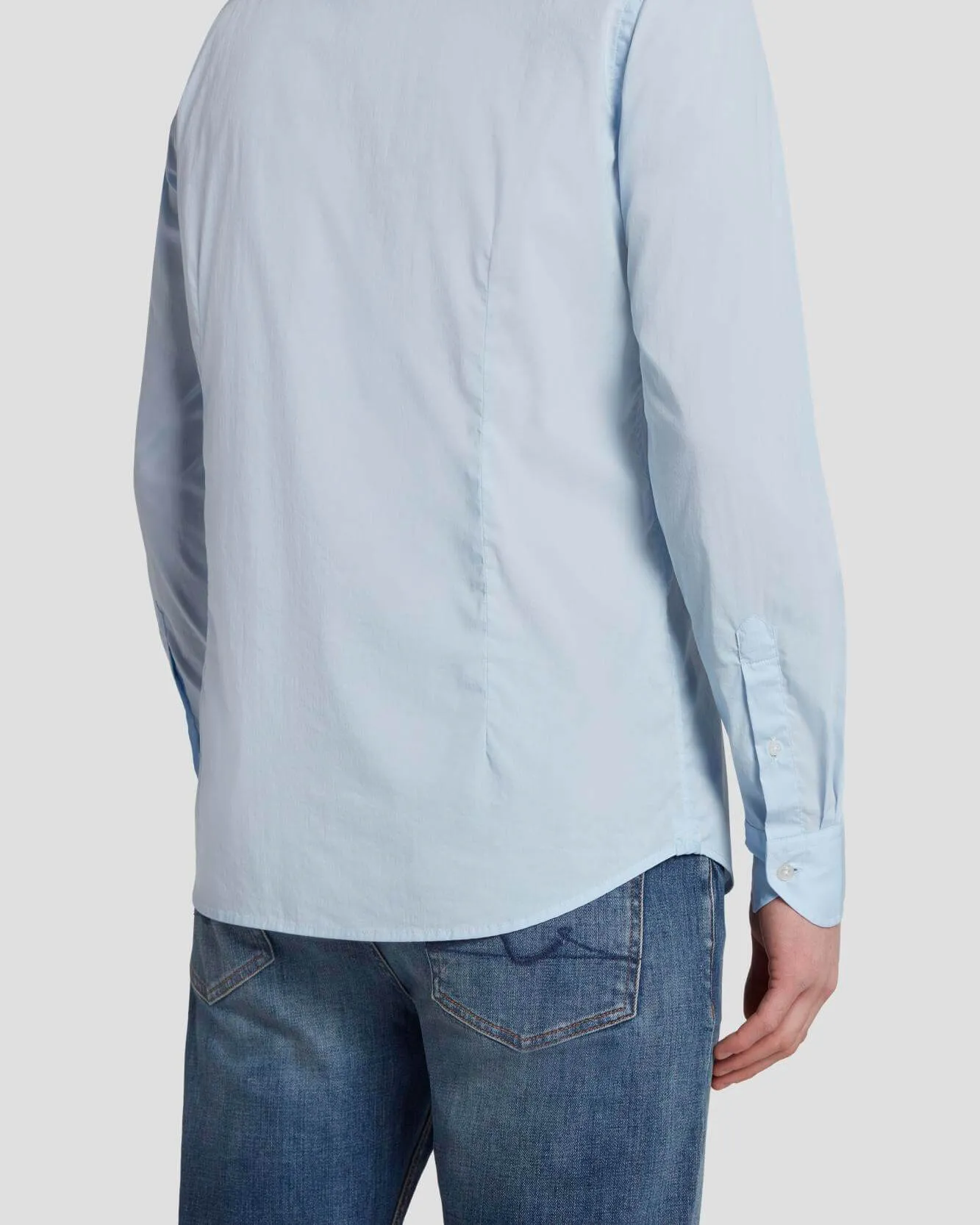 Long Sleeve Poplin Shirt in Light Blue sold by 7 For All Mankind product image thumbnail 5