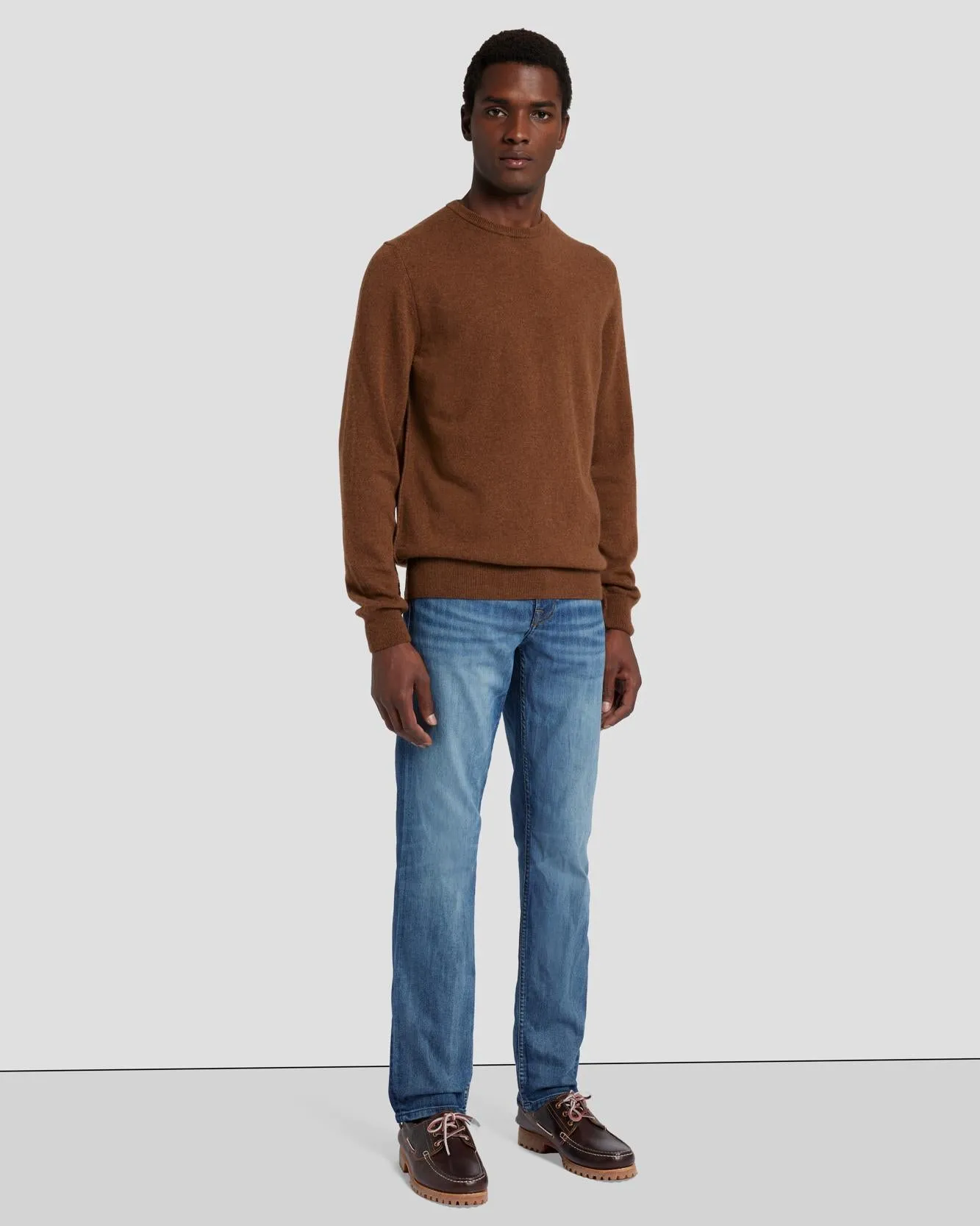 Cashmere Crew Sweater in Dapper Tan sold by 7 For All Mankind product image thumbnail 3