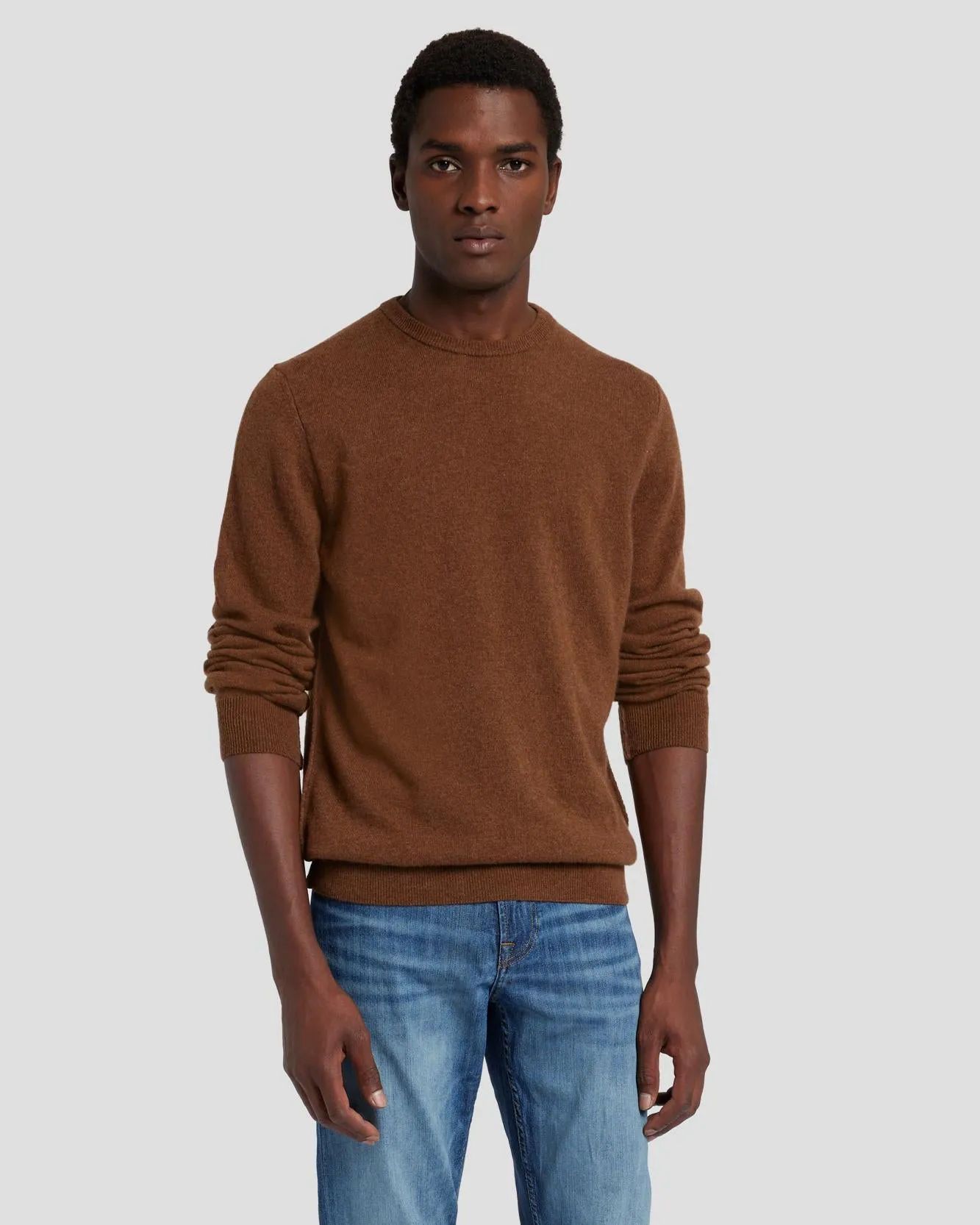 Cashmere Crew Sweater in Dapper Tan sold by 7 For All Mankind product image thumbnail 5
