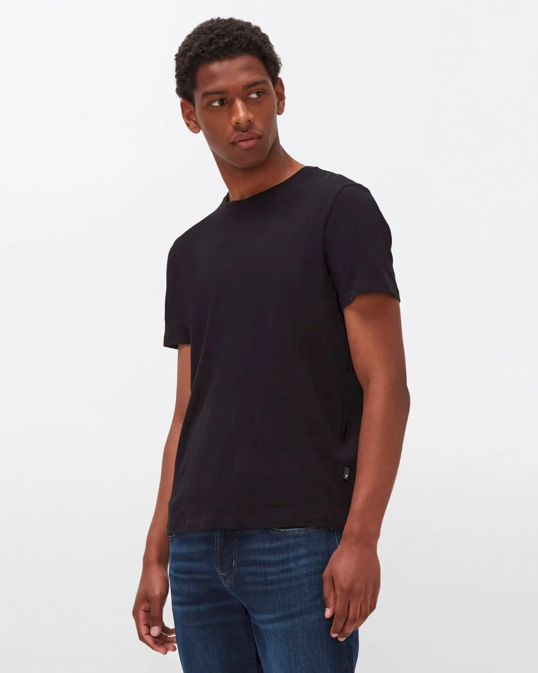 Cashmere Blend Tee in Black sold by 7 For All Mankind