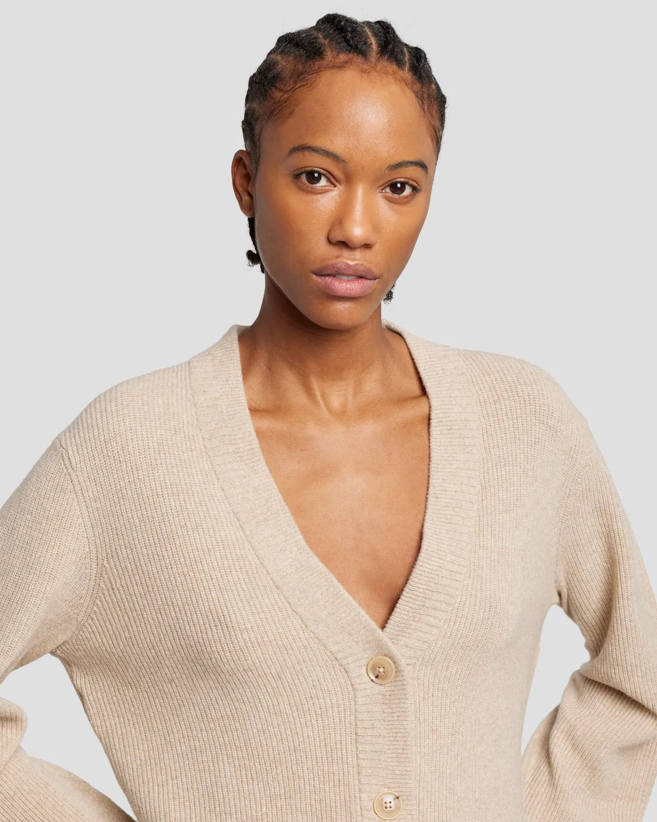 Cashmere Cardigan in Oatmeal sold by 7 For All Mankind product image thumbnail 5