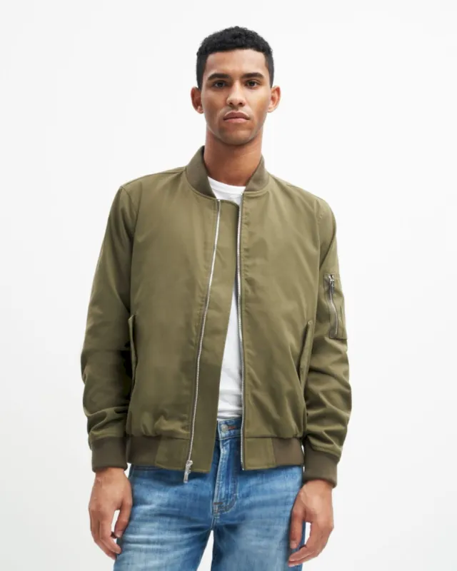 Tech Bomber Jacket In Military Green sold by 7 For All Mankind