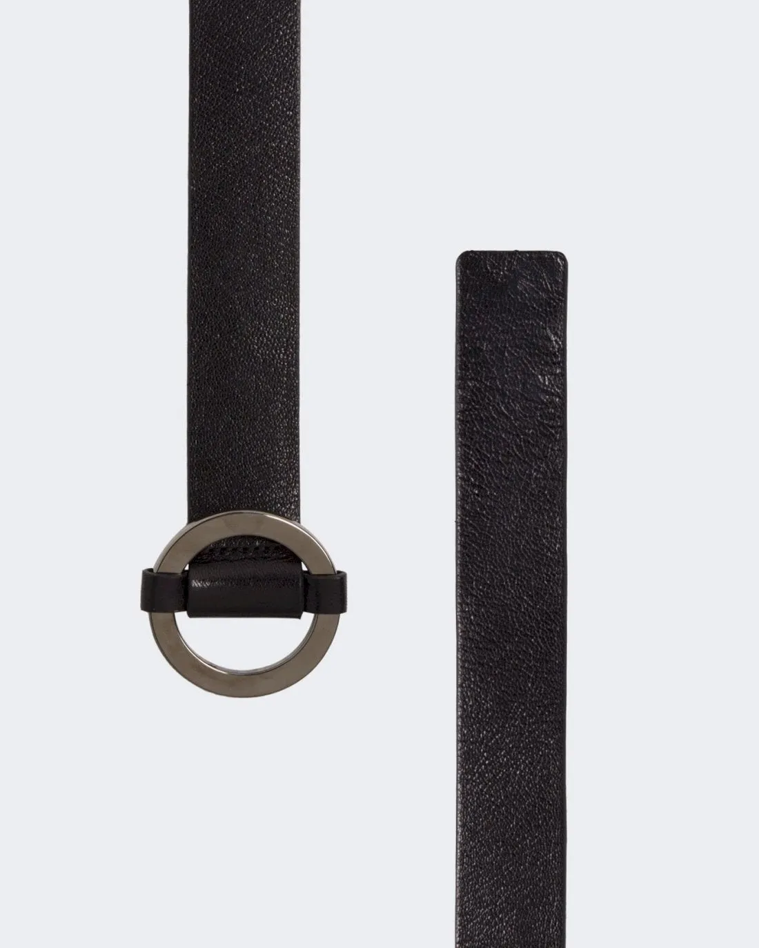 Ring Buckle Leather Belt in Black sold by 7 For All Mankind product image thumbnail 3