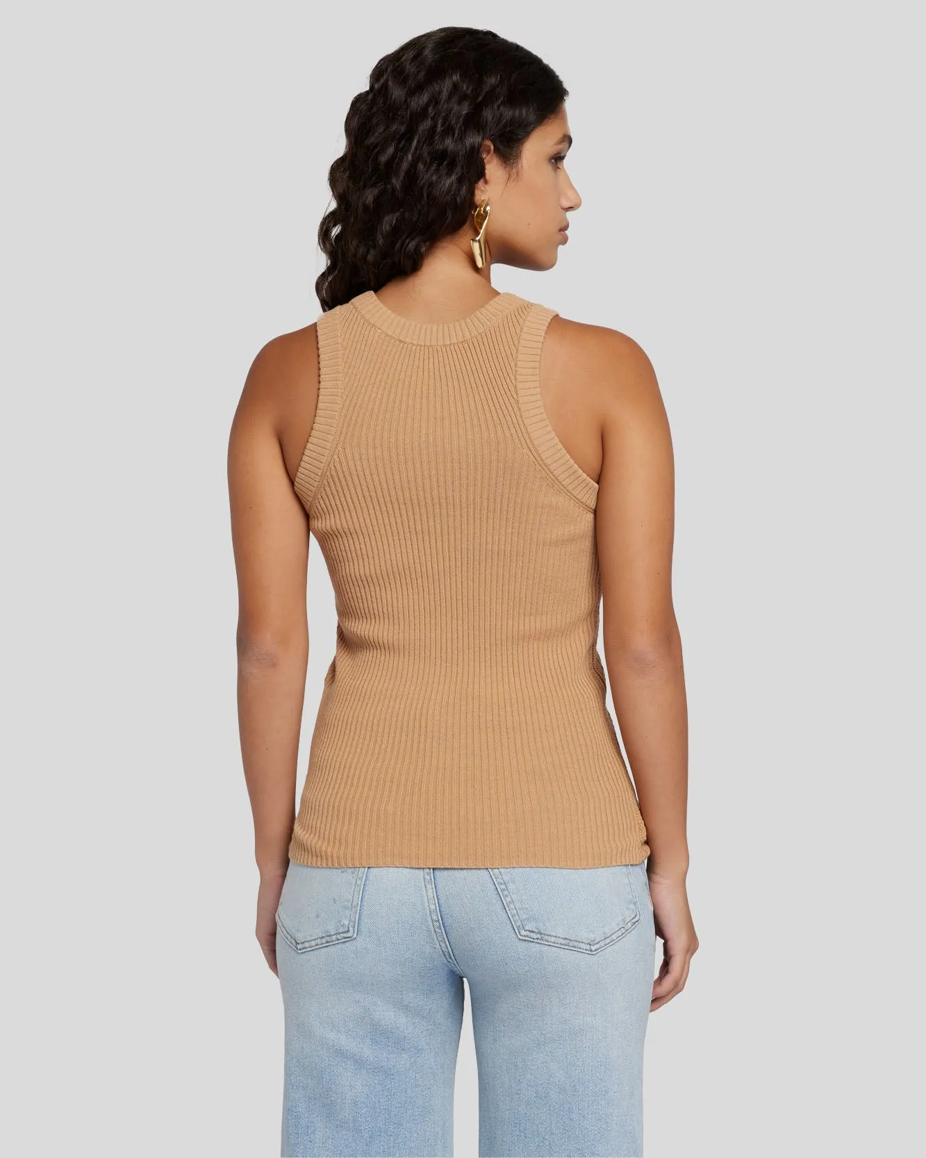 Racer Back Knit Tank in Toffee sold by 7 For All Mankind product image thumbnail 4