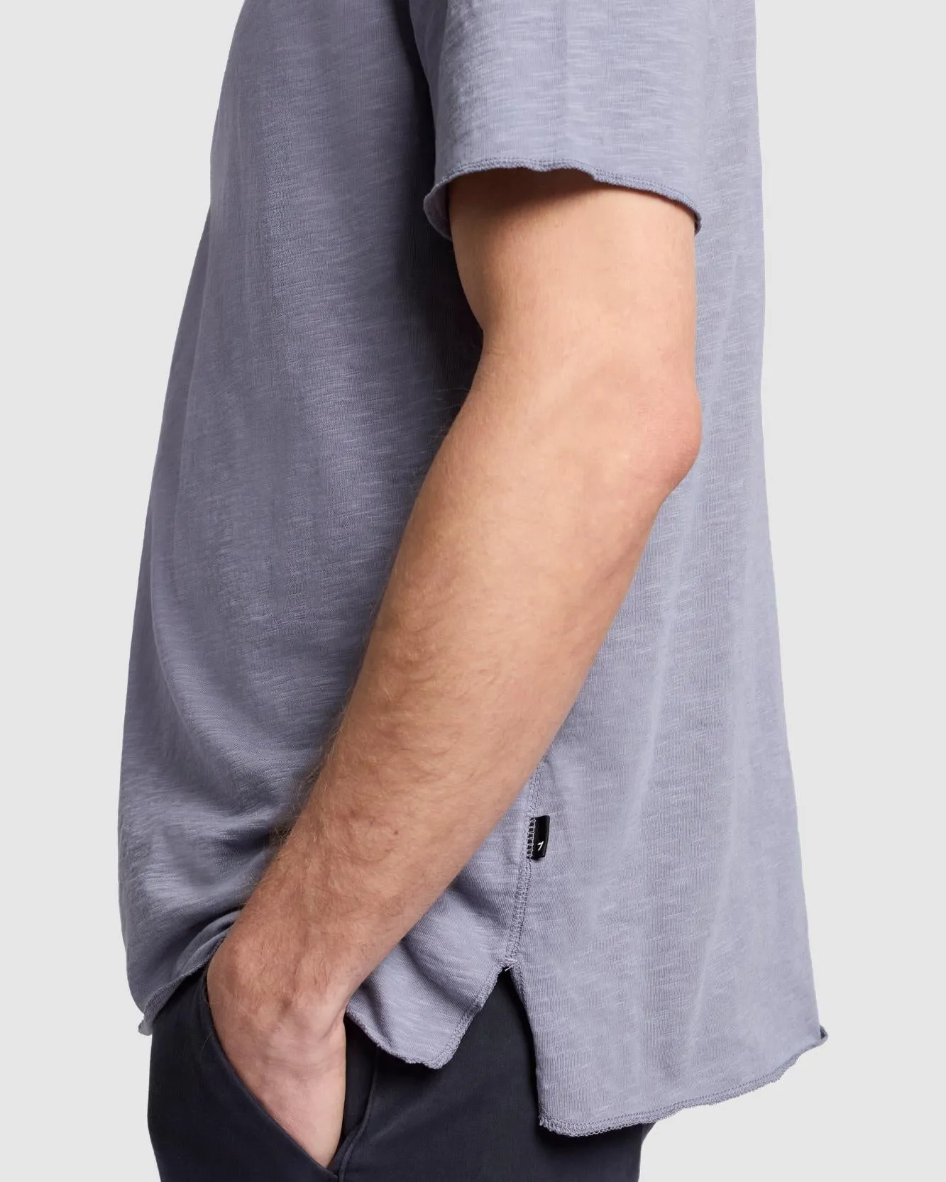 Short Sleeve Slub Henley in Poolside sold by 7 For All Mankind product image thumbnail 5