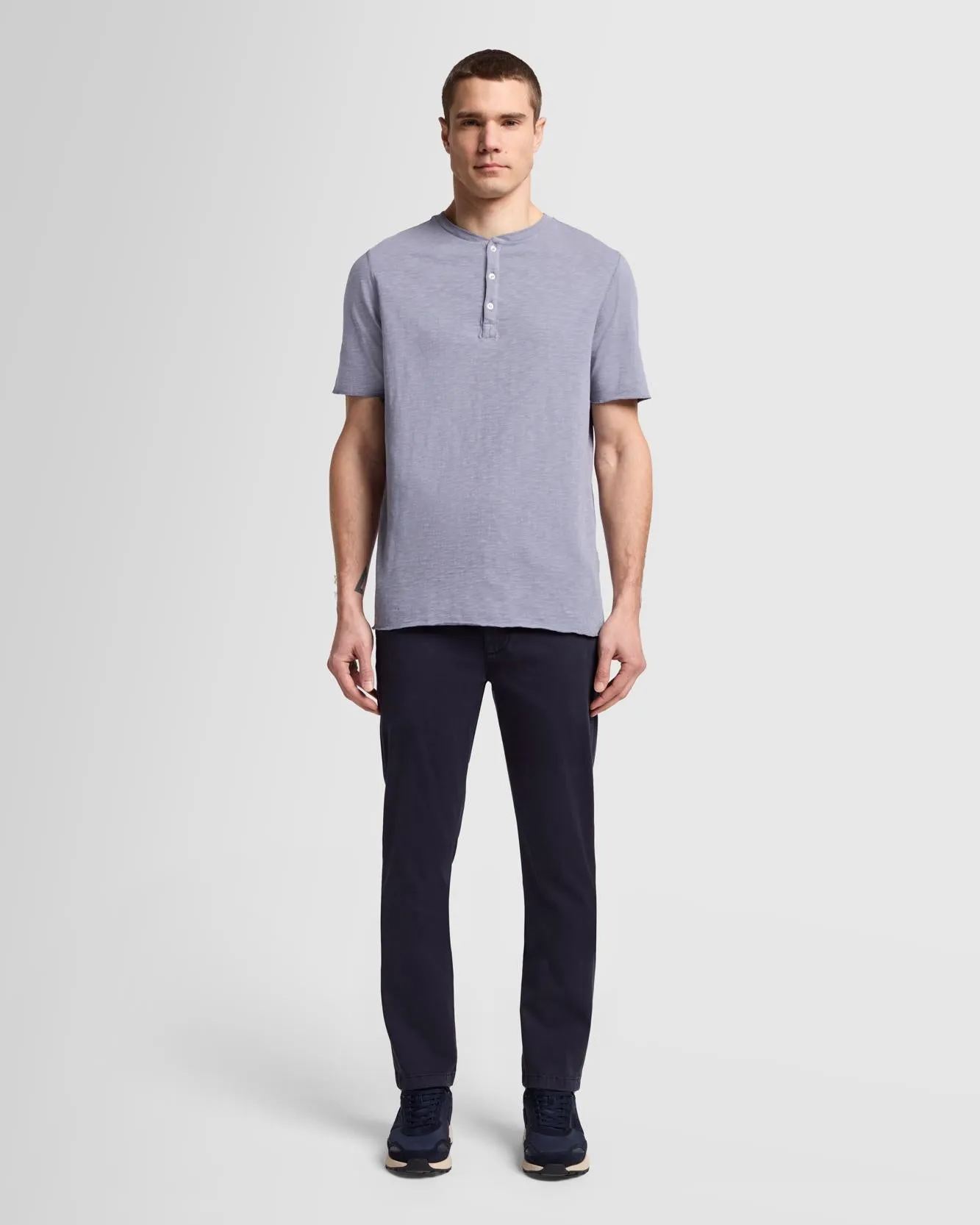 Short Sleeve Slub Henley in Poolside sold by 7 For All Mankind product image thumbnail 2
