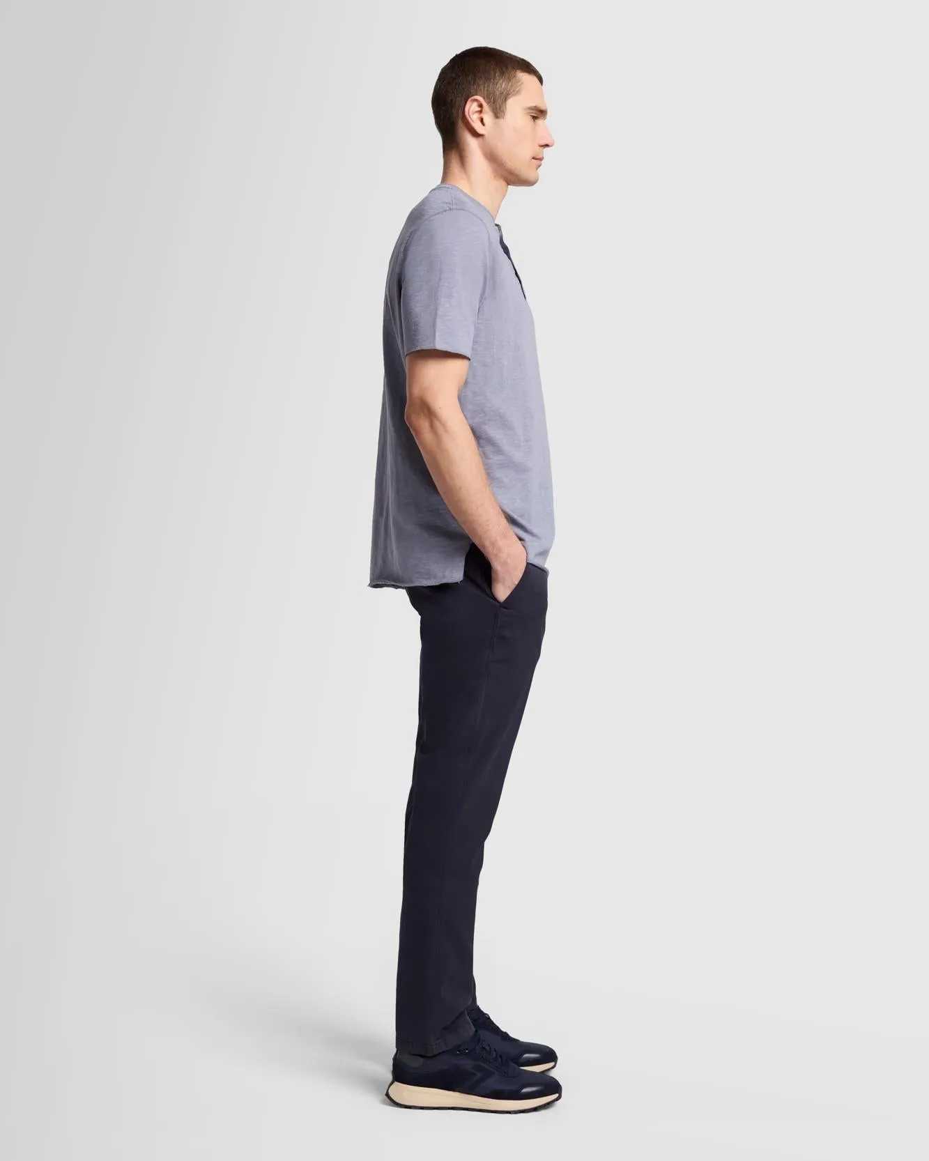 Short Sleeve Slub Henley in Poolside sold by 7 For All Mankind product image thumbnail 3