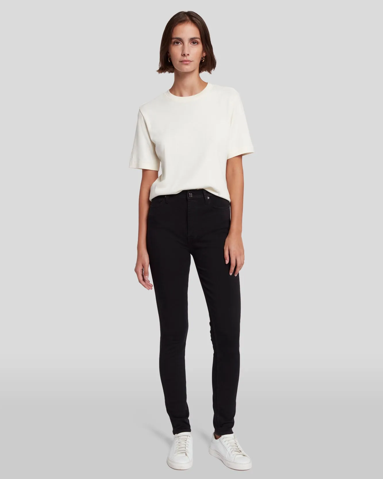 Slim Illusion Luxe High Waist Skinny in Black sold by 7 For All Mankind