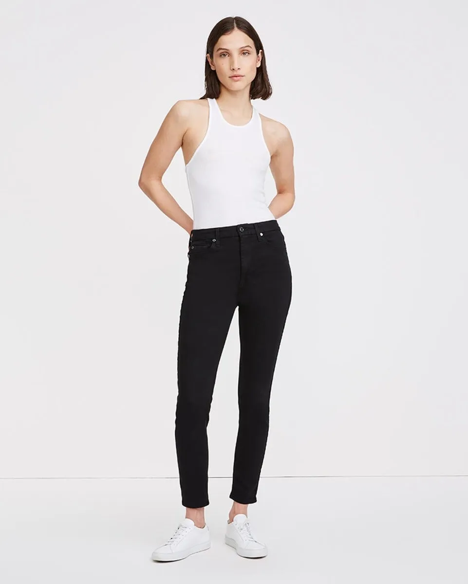 Slim Illusion High Waist Ankle Skinny in Luxe Black sold by 7 For All Mankind