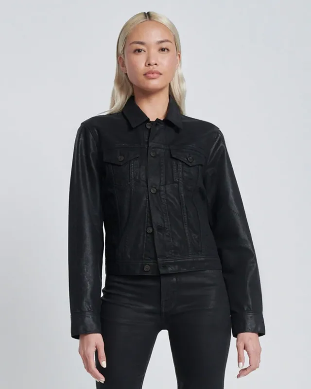 Classic Coated Trucker Jacket in Rabbit Hole sold by 7 For All Mankind