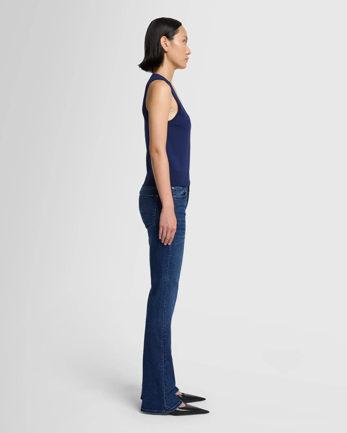 Ribbed Scoop Neck Top In Inkwell sold by 7 For All Mankind product image thumbnail 5