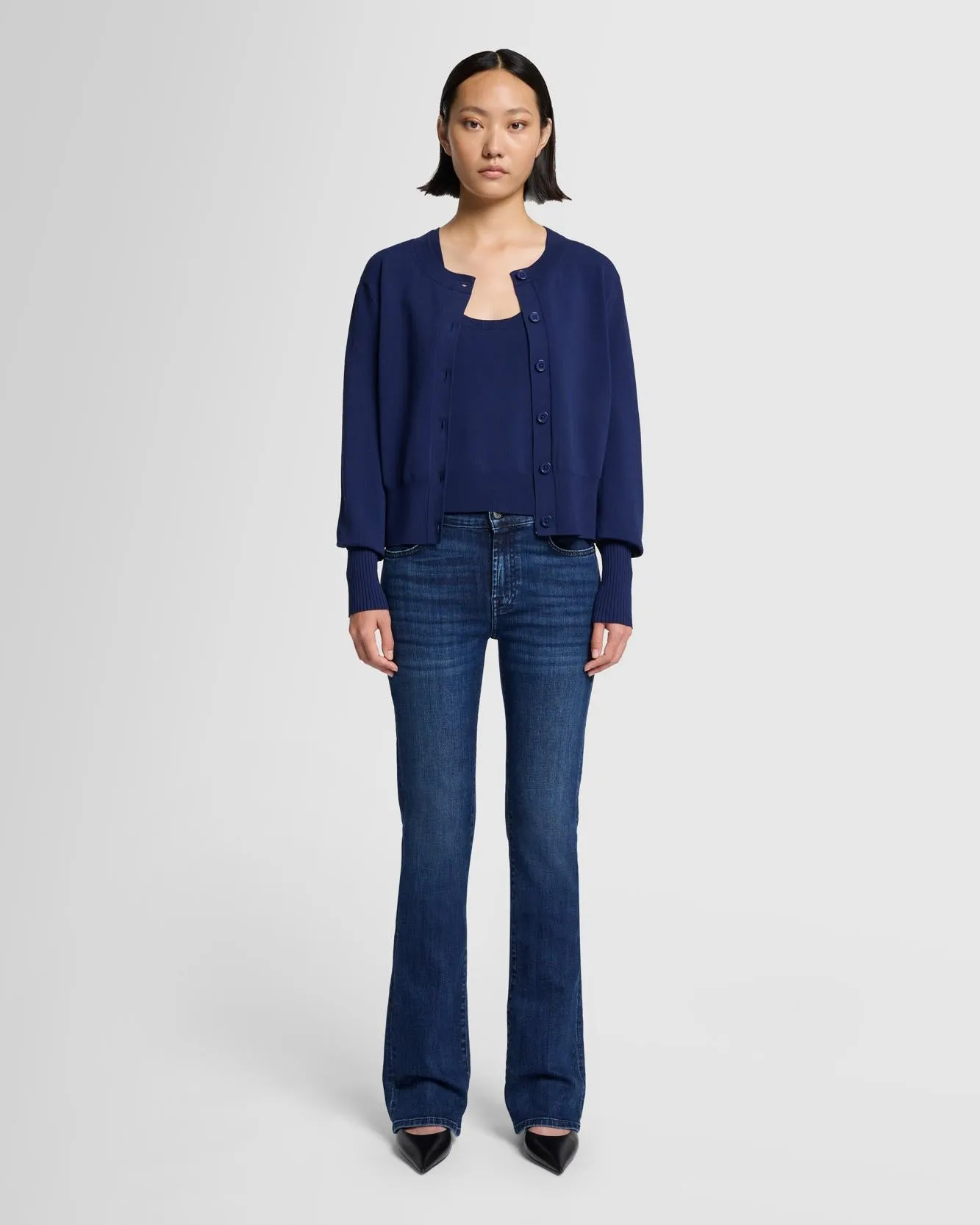 Ribbed Scoop Neck Top In Inkwell sold by 7 For All Mankind product image thumbnail 2