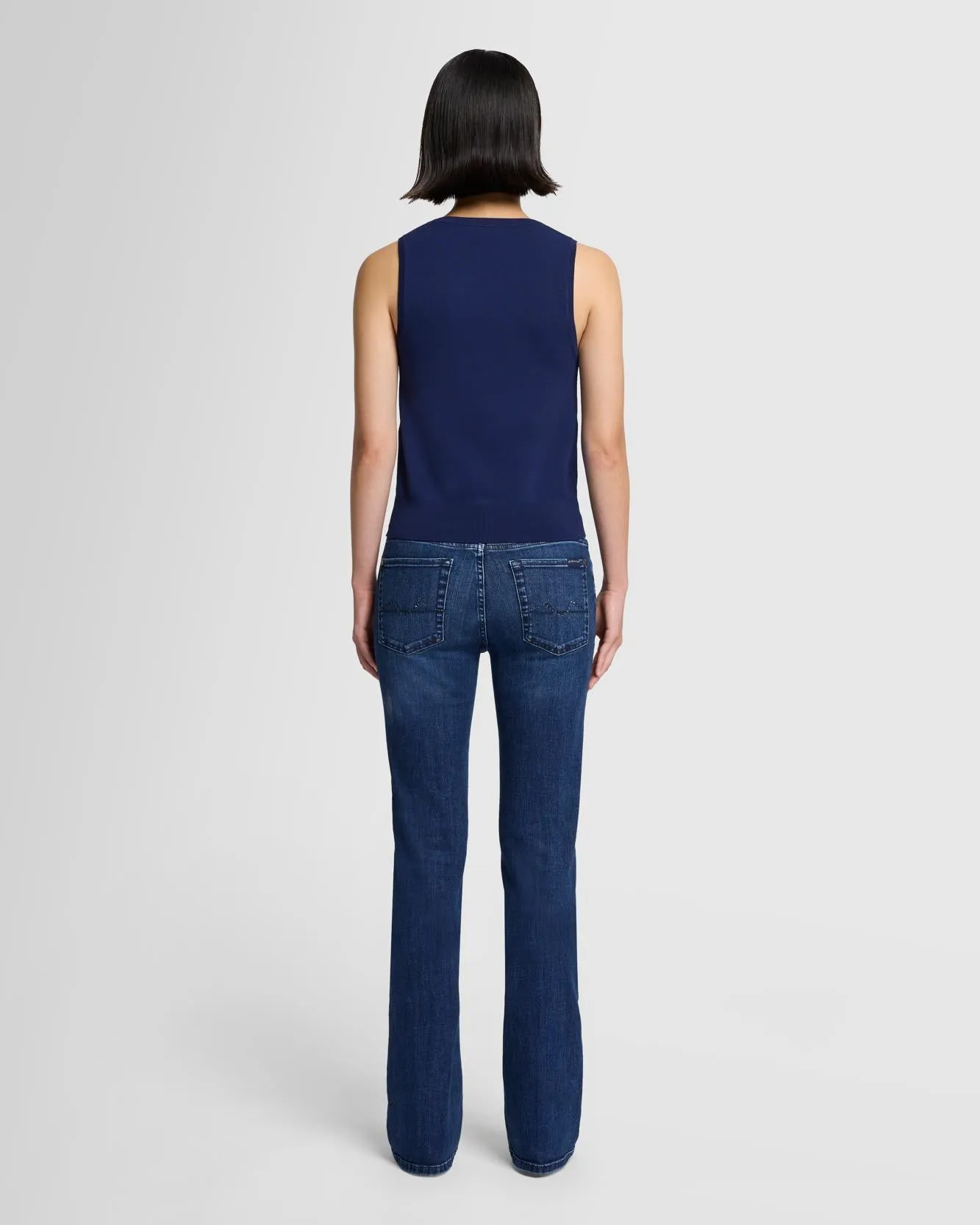 Ribbed Scoop Neck Top In Inkwell sold by 7 For All Mankind product image thumbnail 4