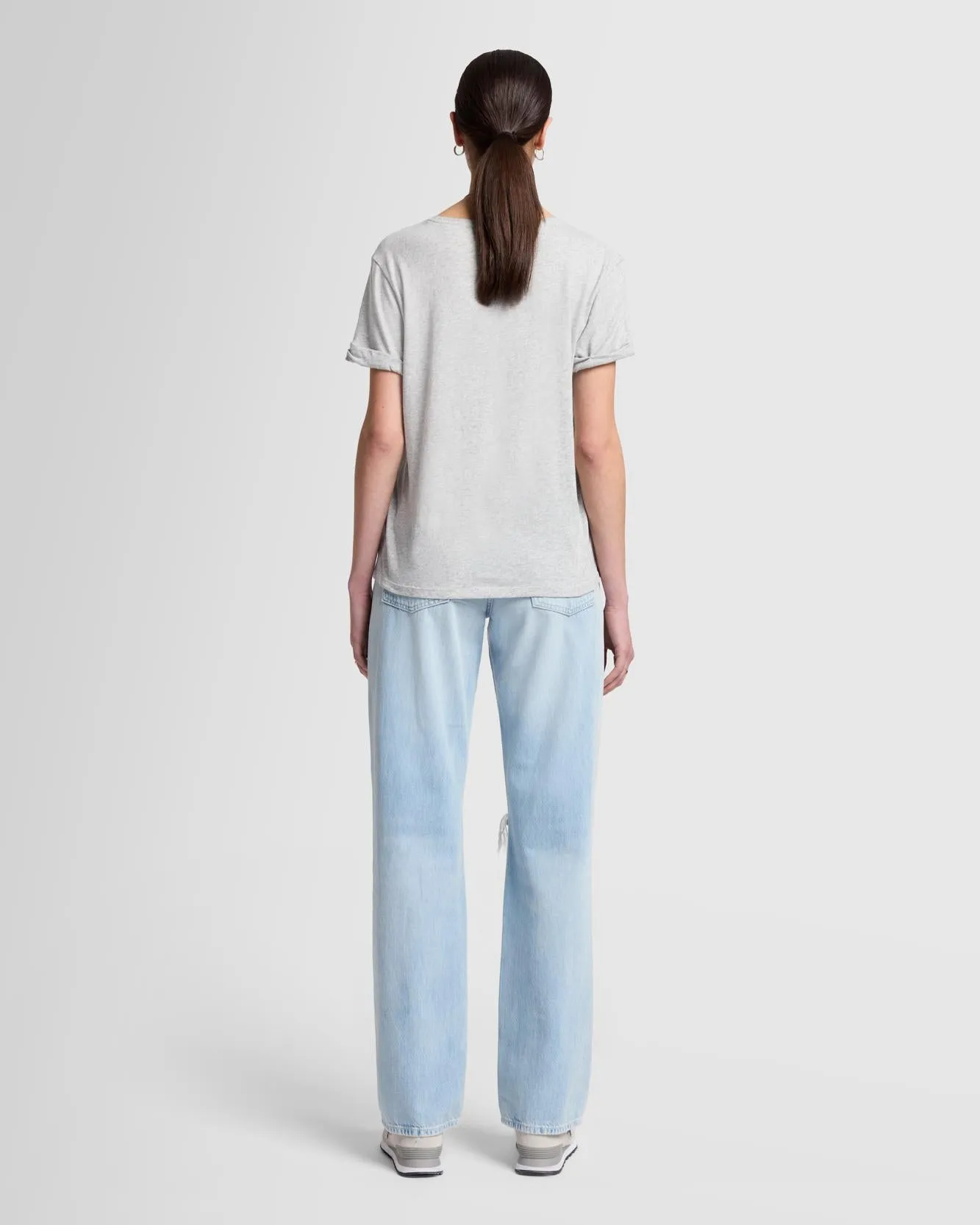 Linen Blend Tee in Grey Melange sold by 7 For All Mankind product image thumbnail 4