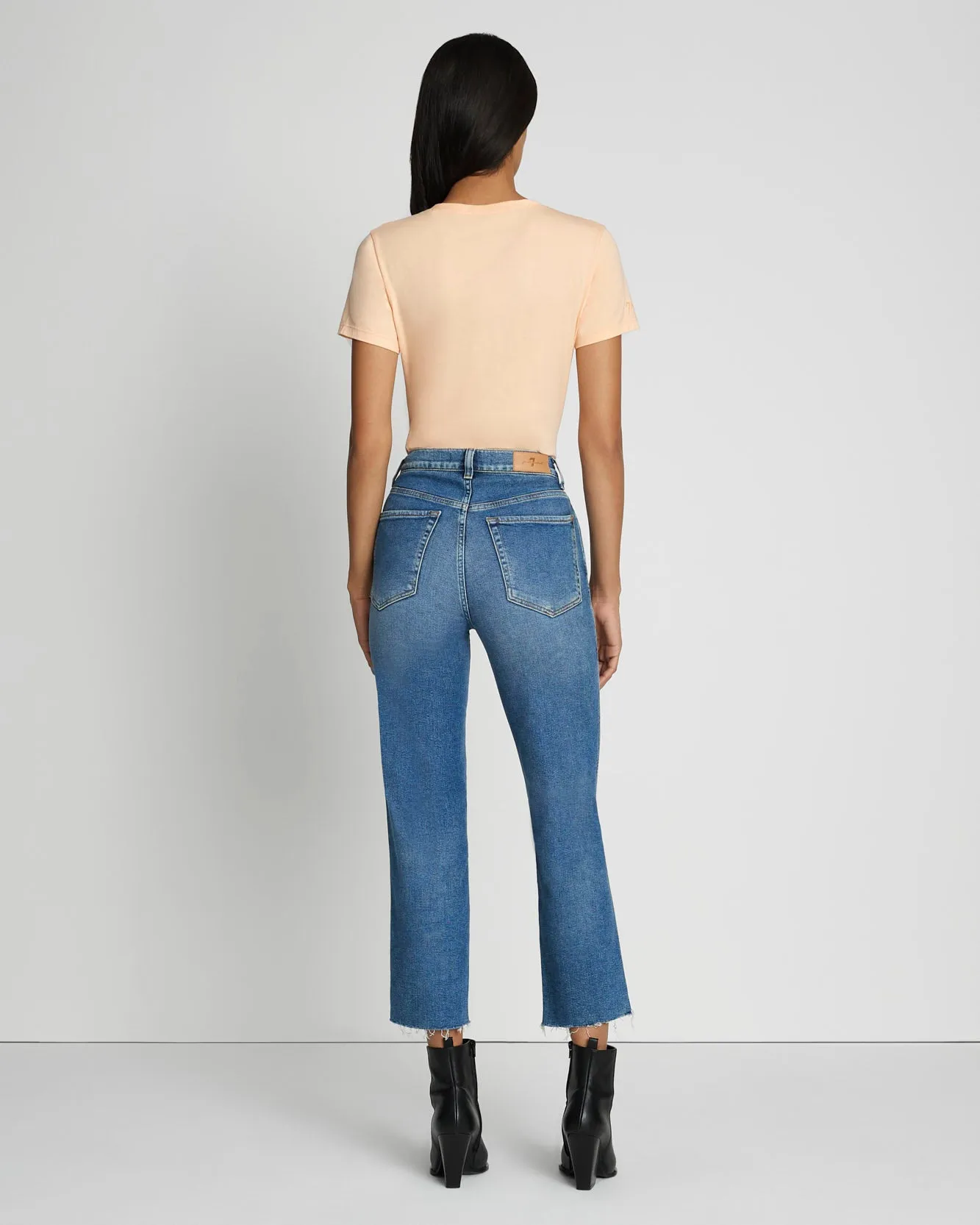 Luxe Vintage High Waist Cropped Straight in Lyme sold by 7 For All Mankind product image thumbnail 4