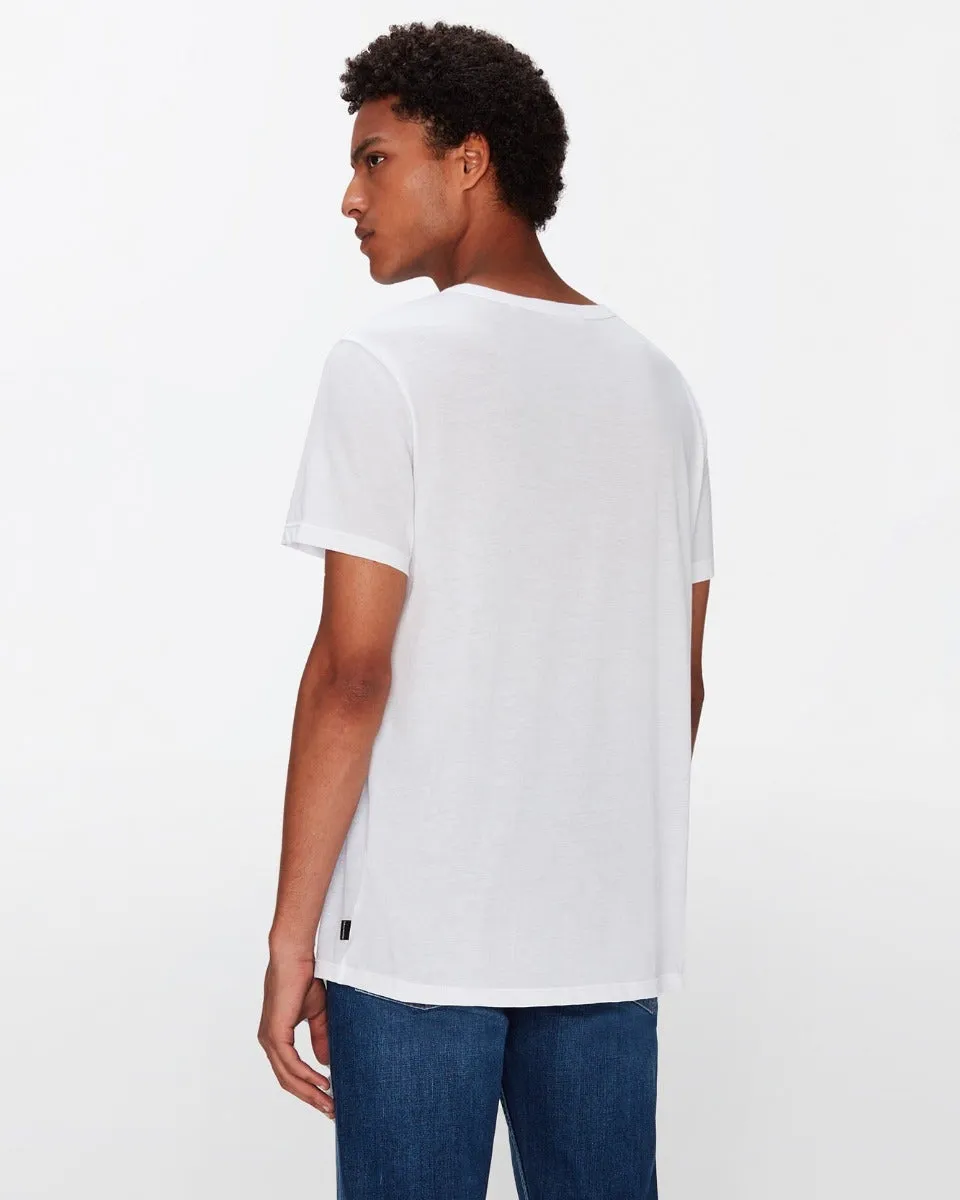 Featherweight Cotton Tee in White sold by 7 For All Mankind product image thumbnail 4