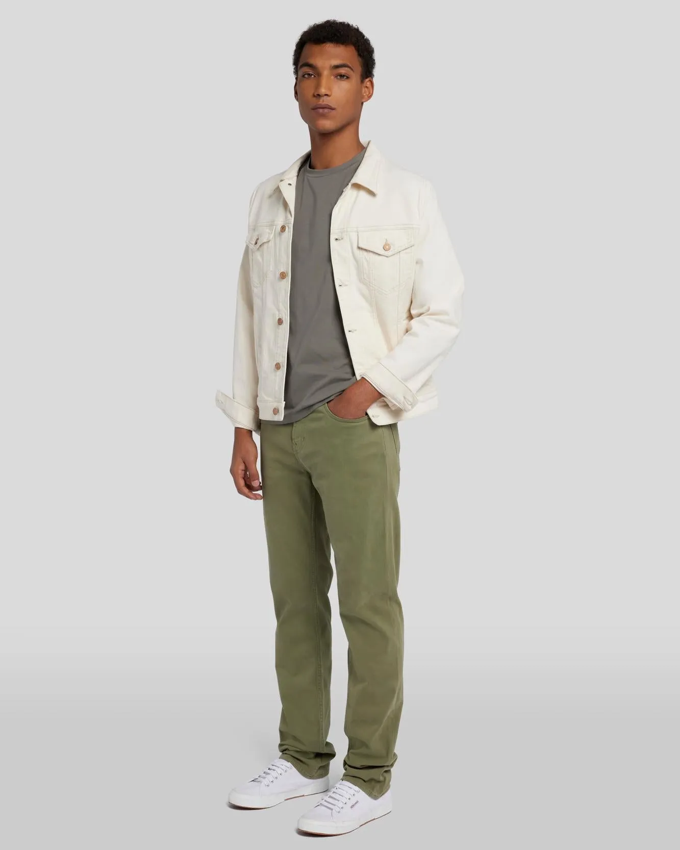 Luxe Performance Slimmy in Olive sold by 7 For All Mankind