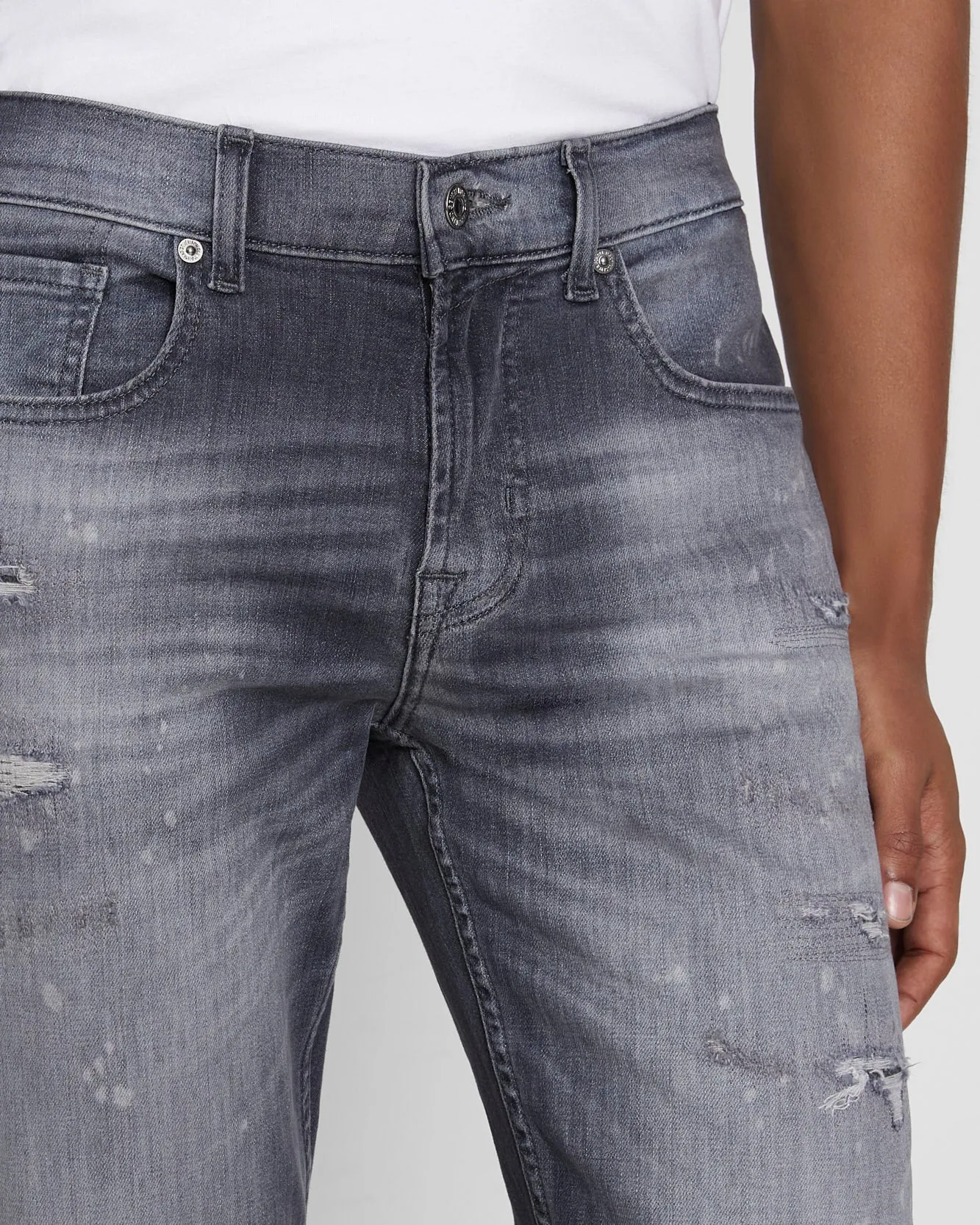 EarthKind Stretch Tek Slimmy Tapered in Downtown Grey sold by 7 For All Mankind product image thumbnail 3