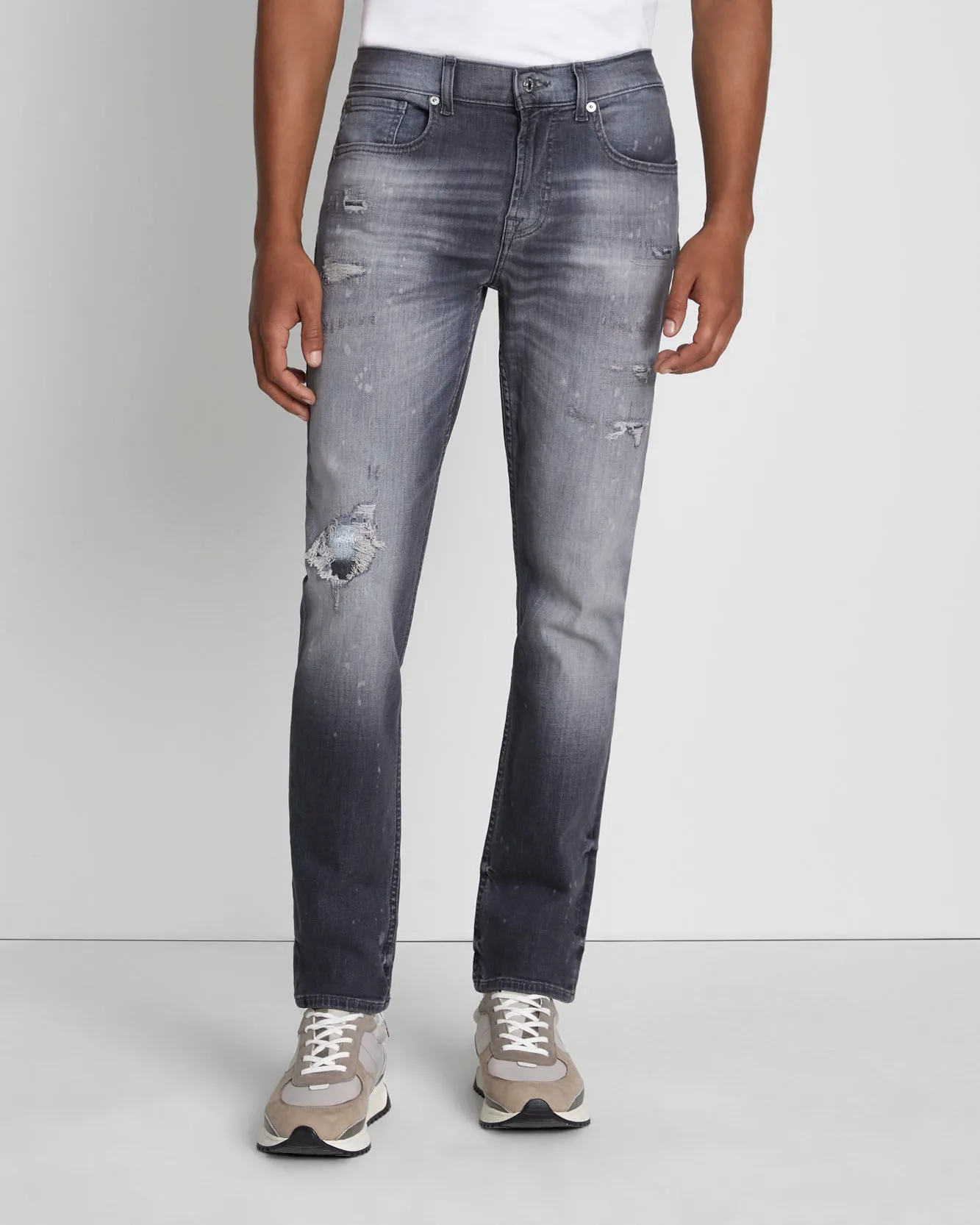 EarthKind Stretch Tek Slimmy Tapered in Downtown Grey sold by 7 For All Mankind product image thumbnail 2