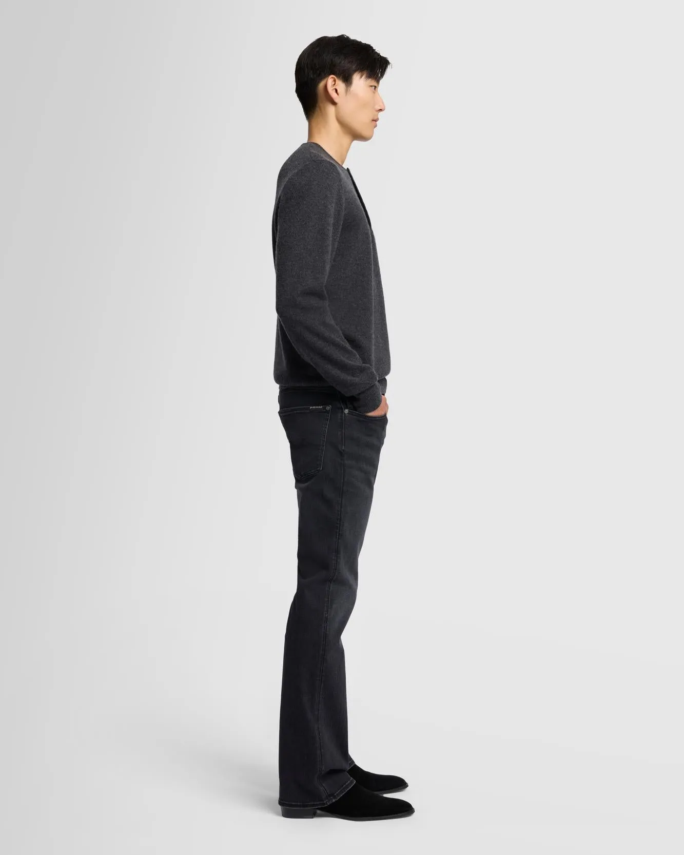 Cashmere Henley Sweater in Dark Grey sold by 7 For All Mankind product image thumbnail 5