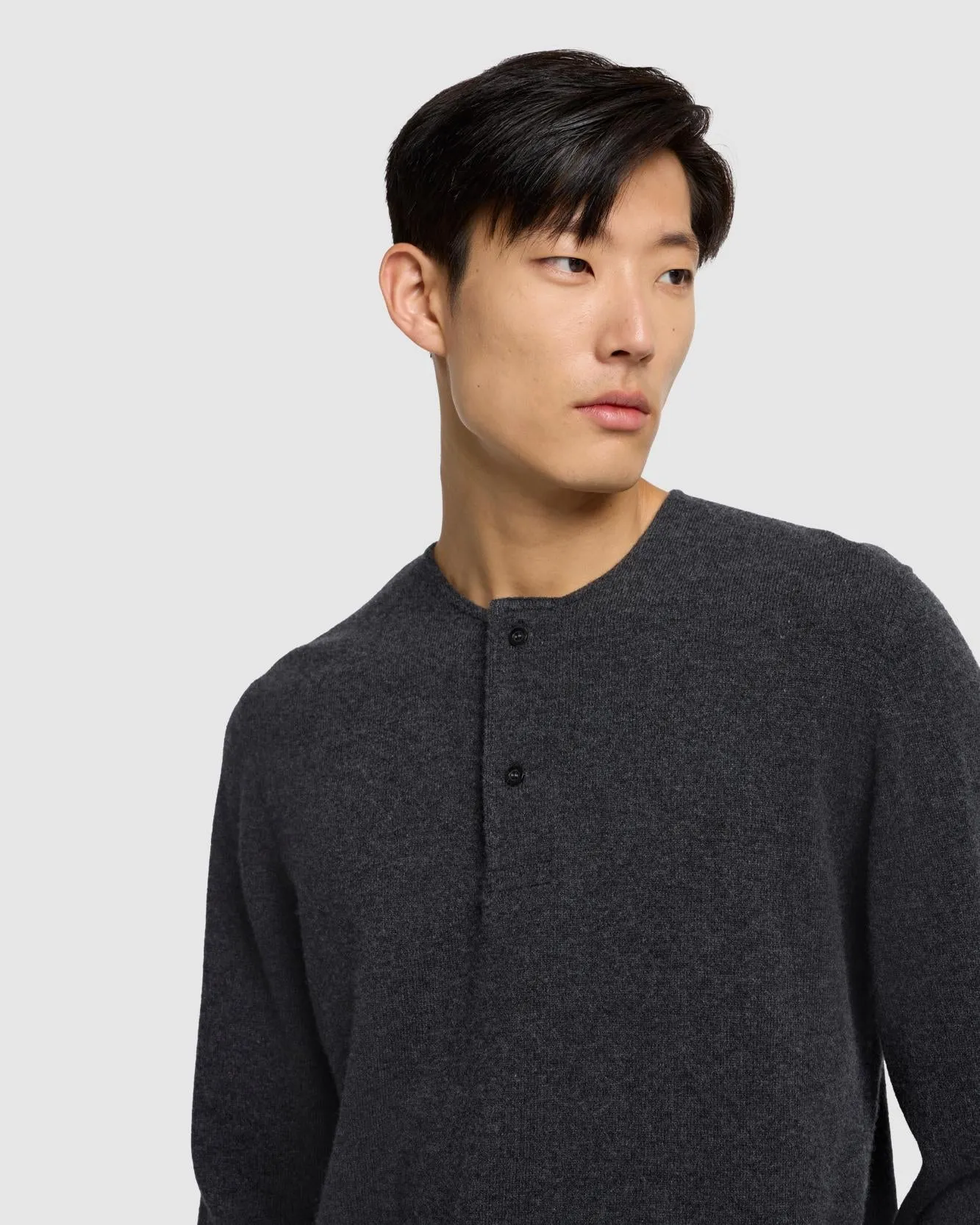 Cashmere Henley Sweater in Dark Grey sold by 7 For All Mankind product image thumbnail 3