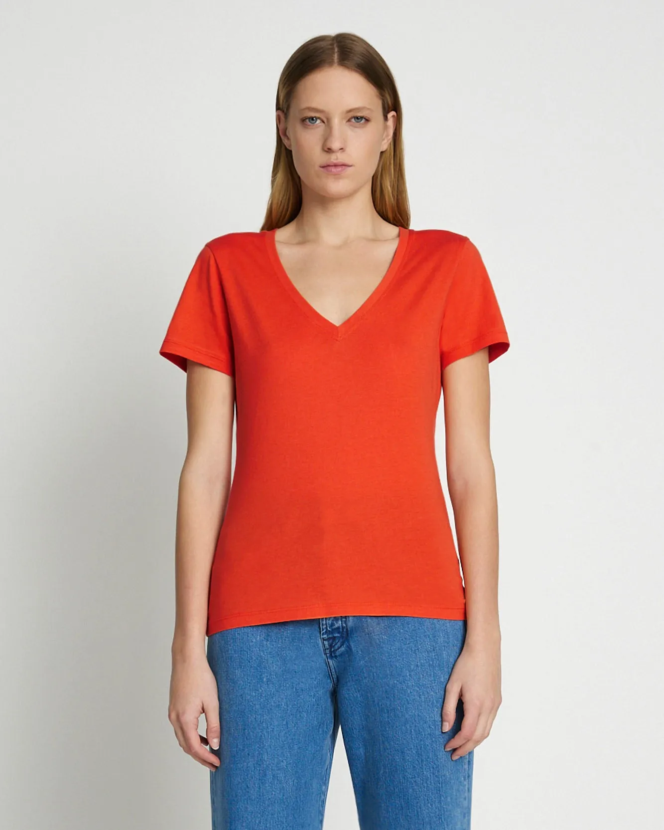 Pima Cotton Easy V-Neck Tee in Koi sold by 7 For All Mankind
