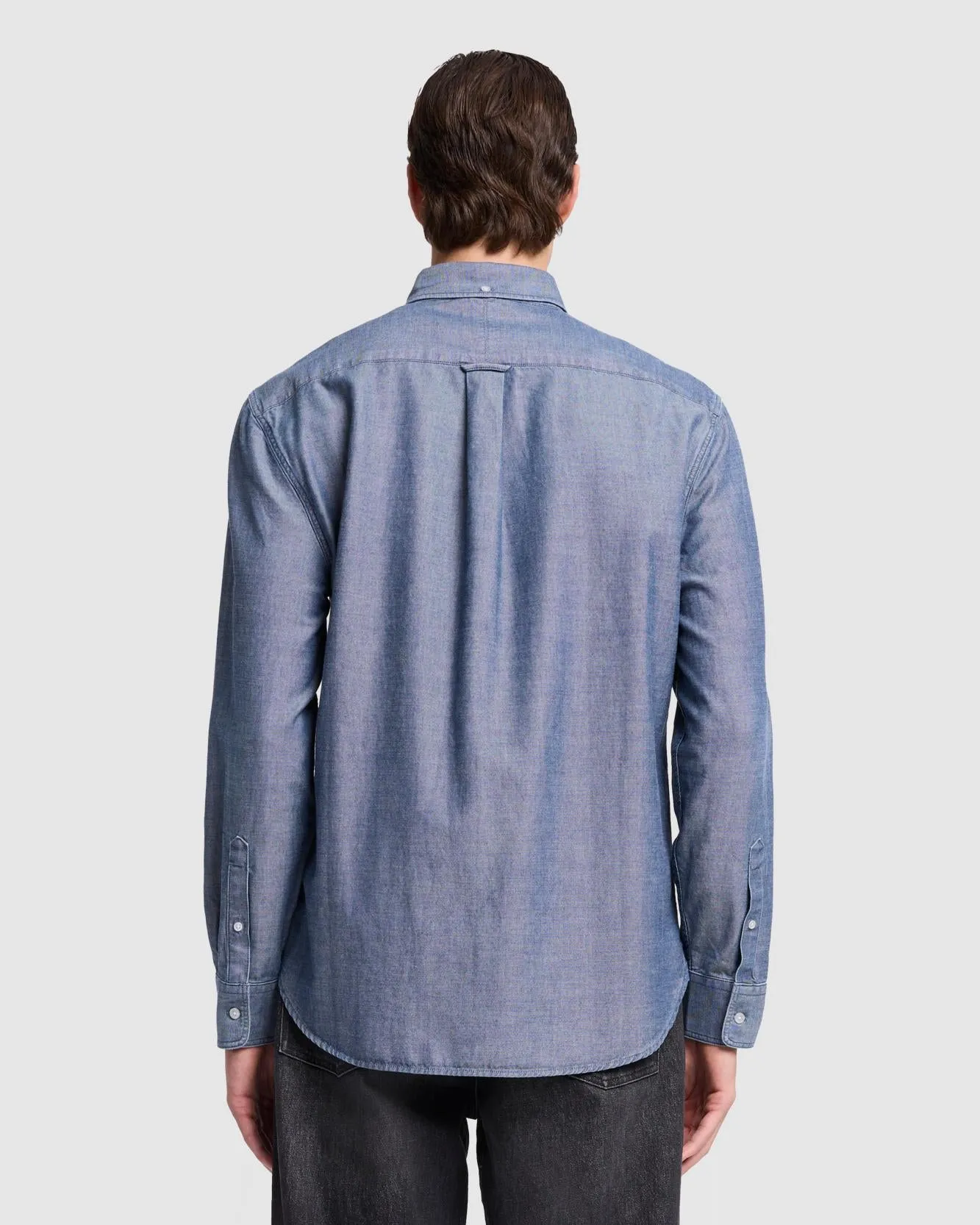 Oxford Button Down Shirt in Chambray sold by 7 For All Mankind product image thumbnail 4