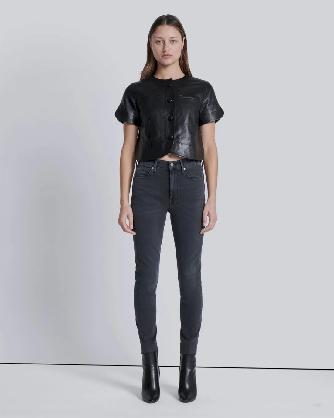 High Waist Ankle Skinny in Night Rider sold by 7 For All Mankind