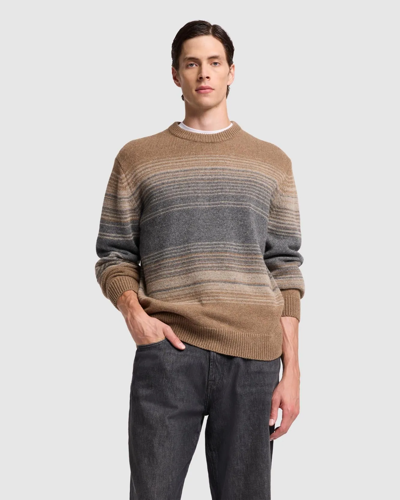 Jacquard Crewneck in Ombre Nutshell sold by 7 For All Mankind