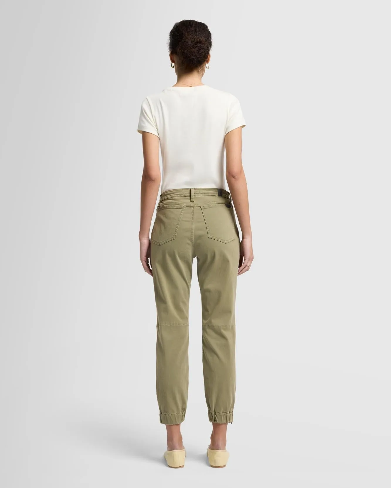 Darted Boyfriend Jogger in Sateen Army sold by 7 For All Mankind product image thumbnail 5