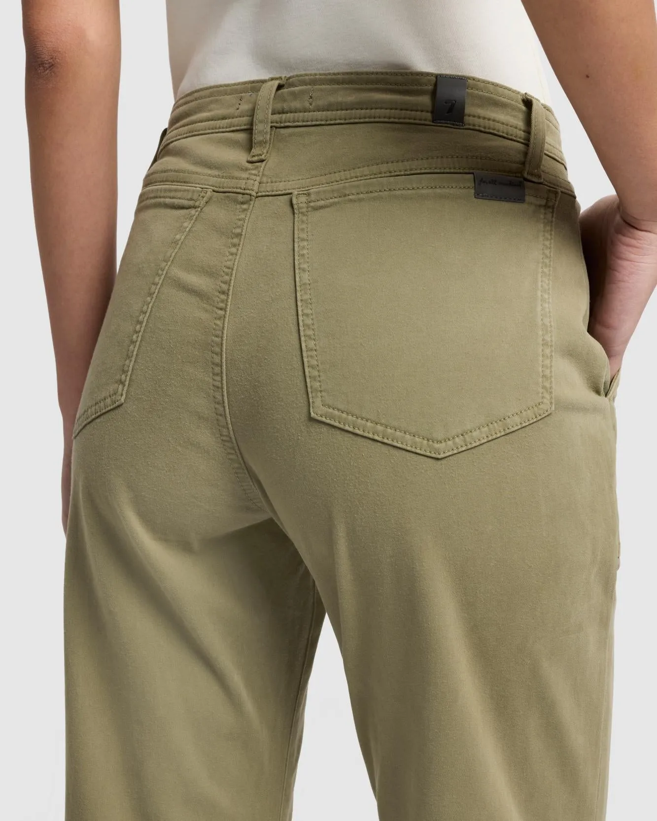 Darted Boyfriend Jogger in Sateen Army sold by 7 For All Mankind product image thumbnail 3