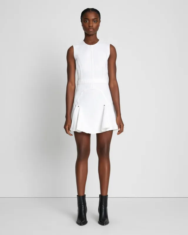 Denim Flounce Dress Mini in Brilliant White sold by 7 For All Mankind