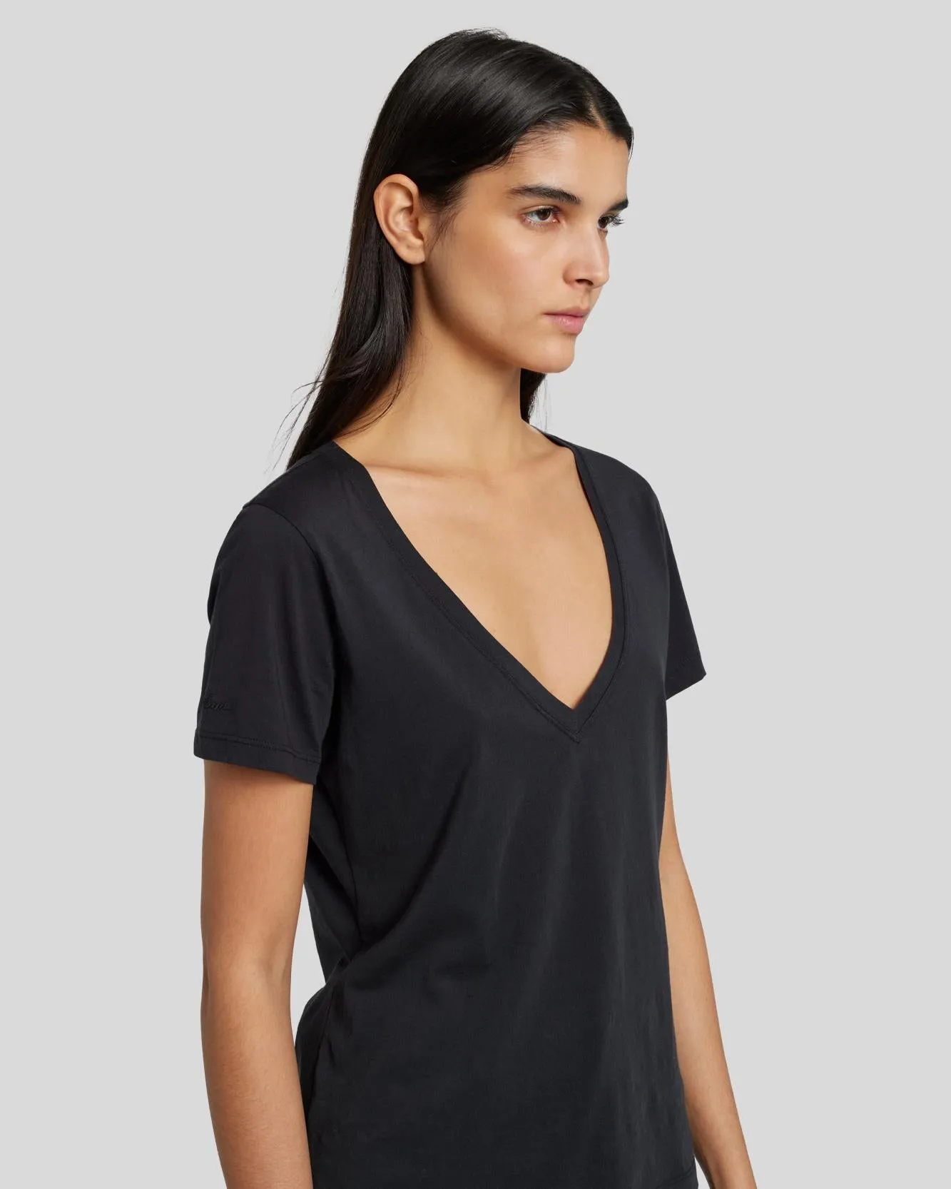Pima Cotton Easy V-Neck Tee in Moonless Night sold by 7 For All Mankind product image thumbnail 5