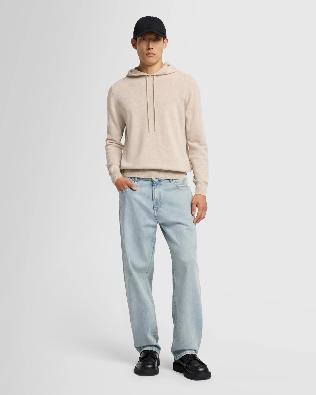 Cashmere Hoodie in Seashell sold by 7 For All Mankind product image thumbnail 2
