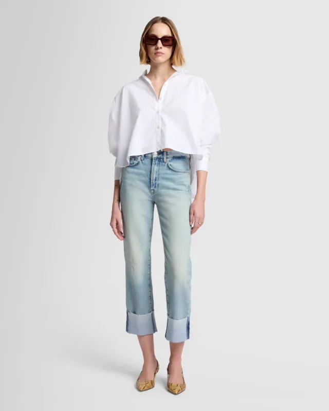 MANKIND Logan Cuffed Stovepipe in Frost sold by 7 For All Mankind