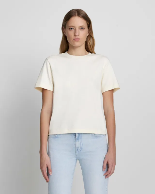 Everyday Crew Neck Tee in Antique White sold by 7 For All Mankind