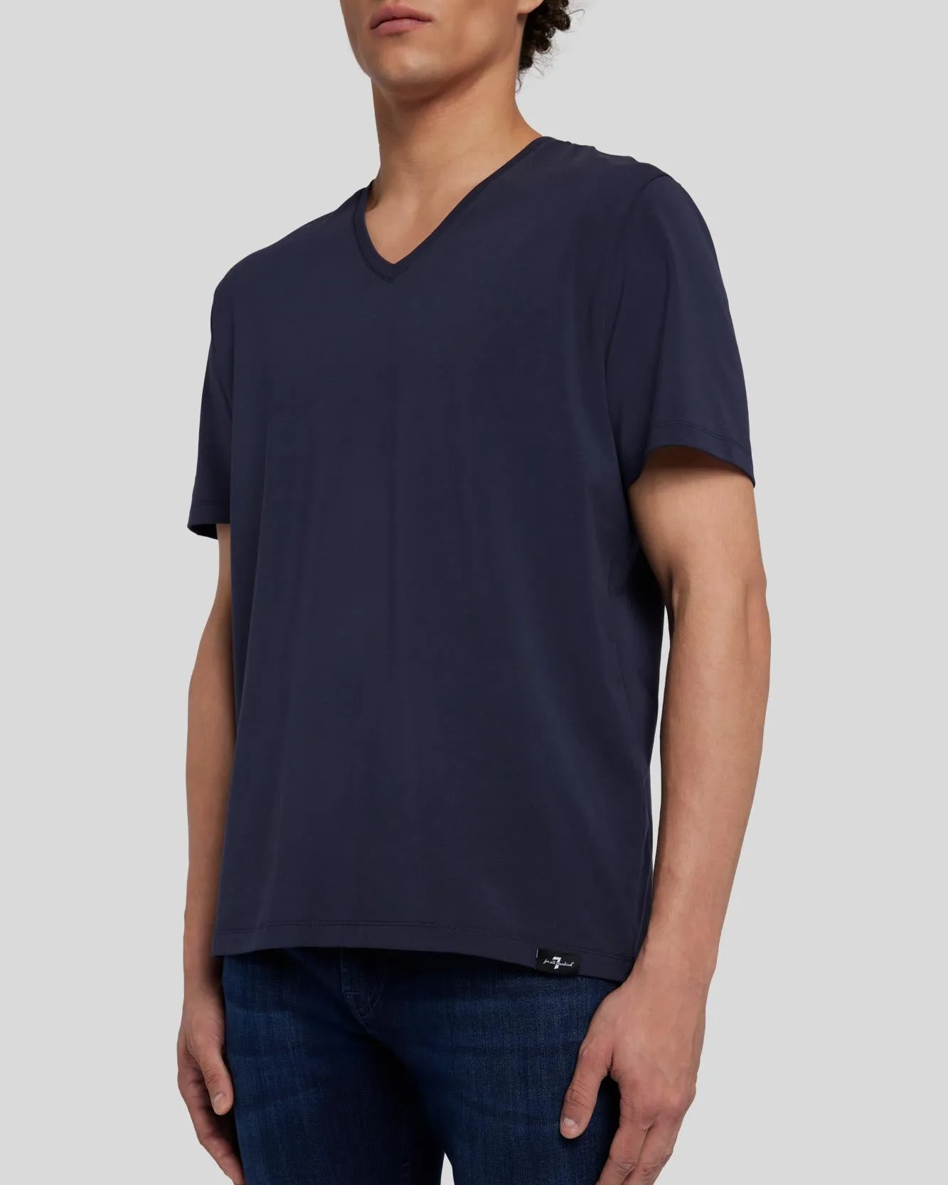 Luxe Performance V-Neck Tee in Navy sold by 7 For All Mankind product image thumbnail 3