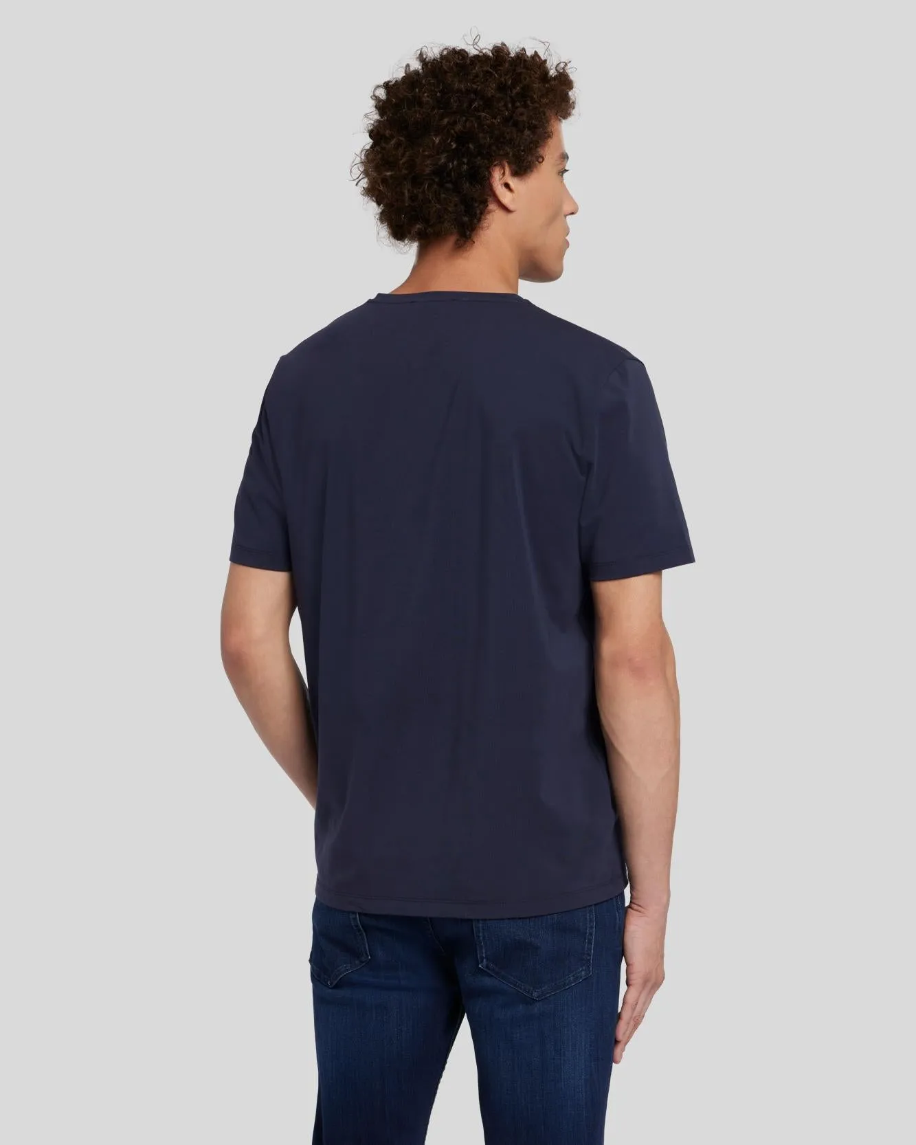 Luxe Performance V-Neck Tee in Navy sold by 7 For All Mankind product image thumbnail 4