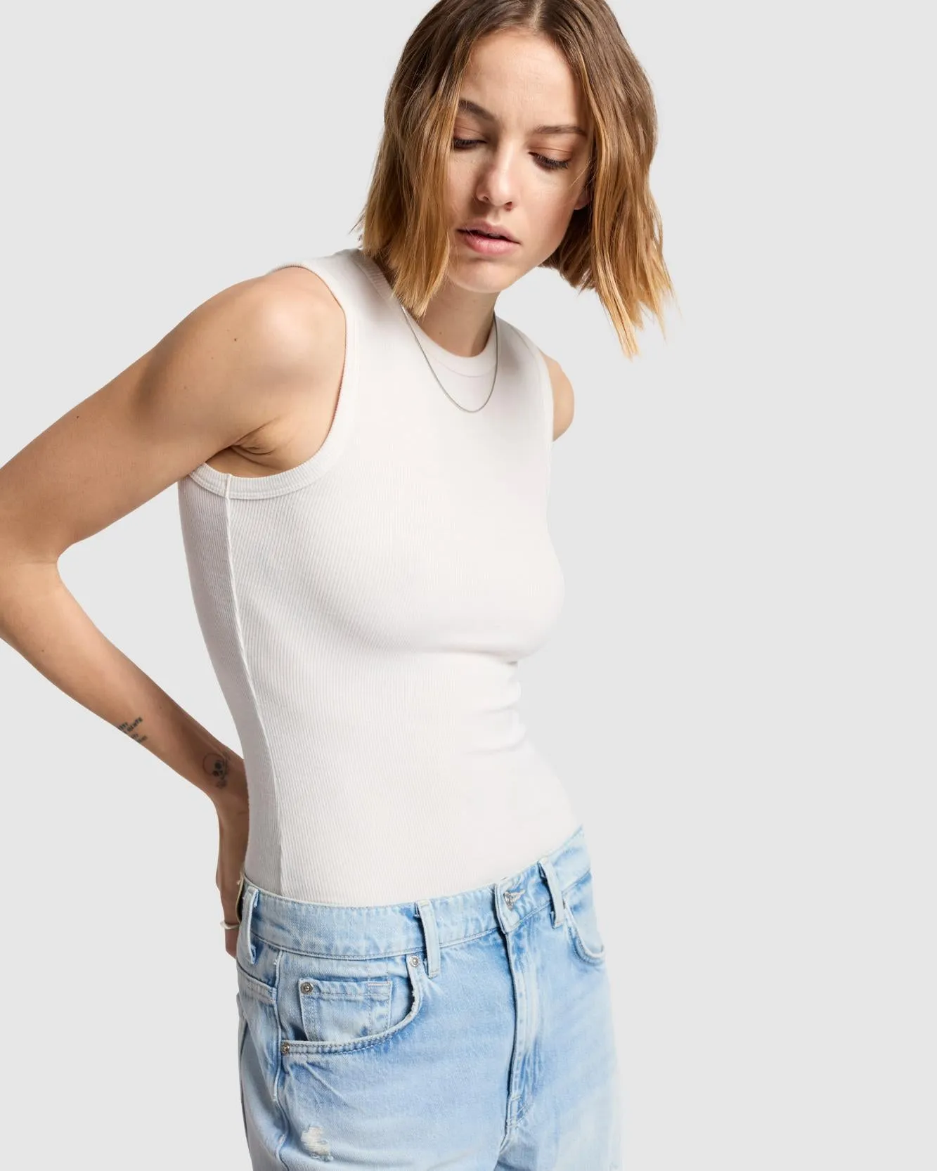 Racer Tank in Vintage White sold by 7 For All Mankind product image thumbnail 3