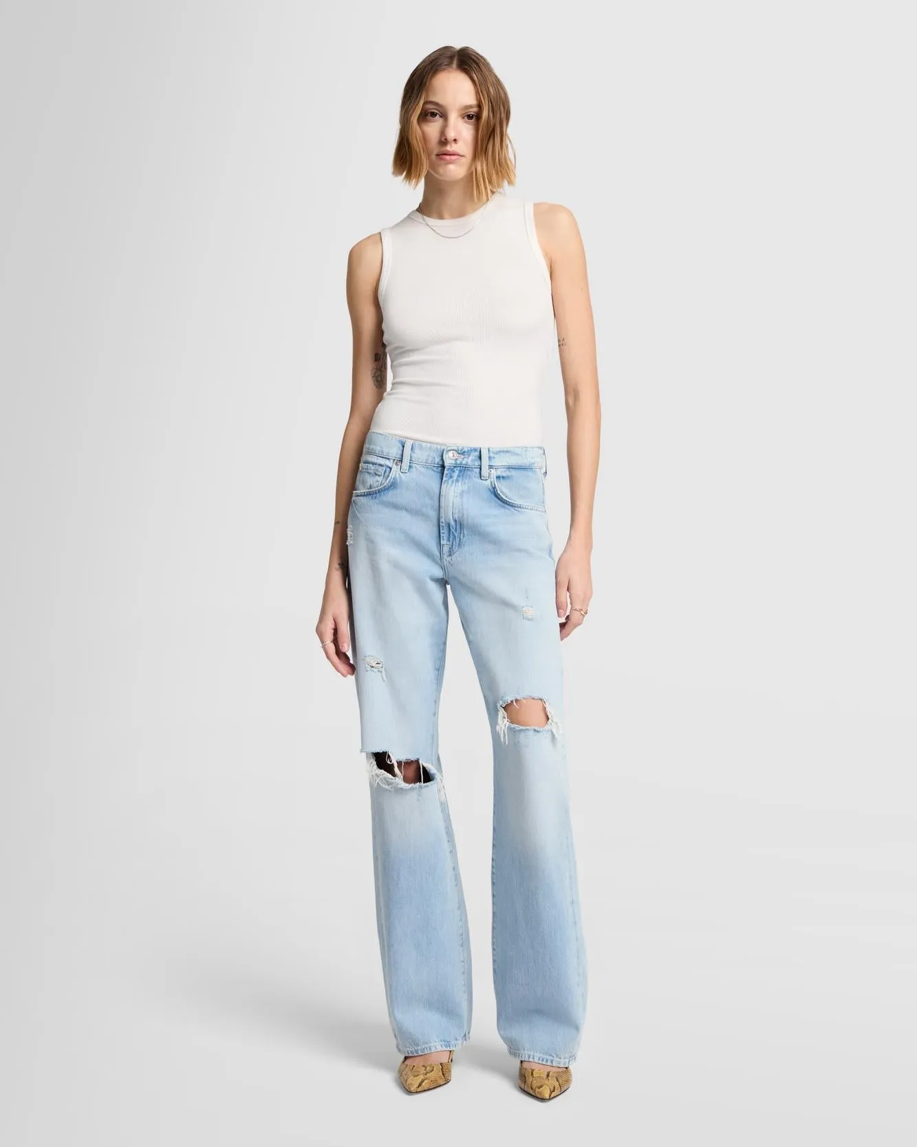 Racer Tank in Vintage White sold by 7 For All Mankind product image thumbnail 2