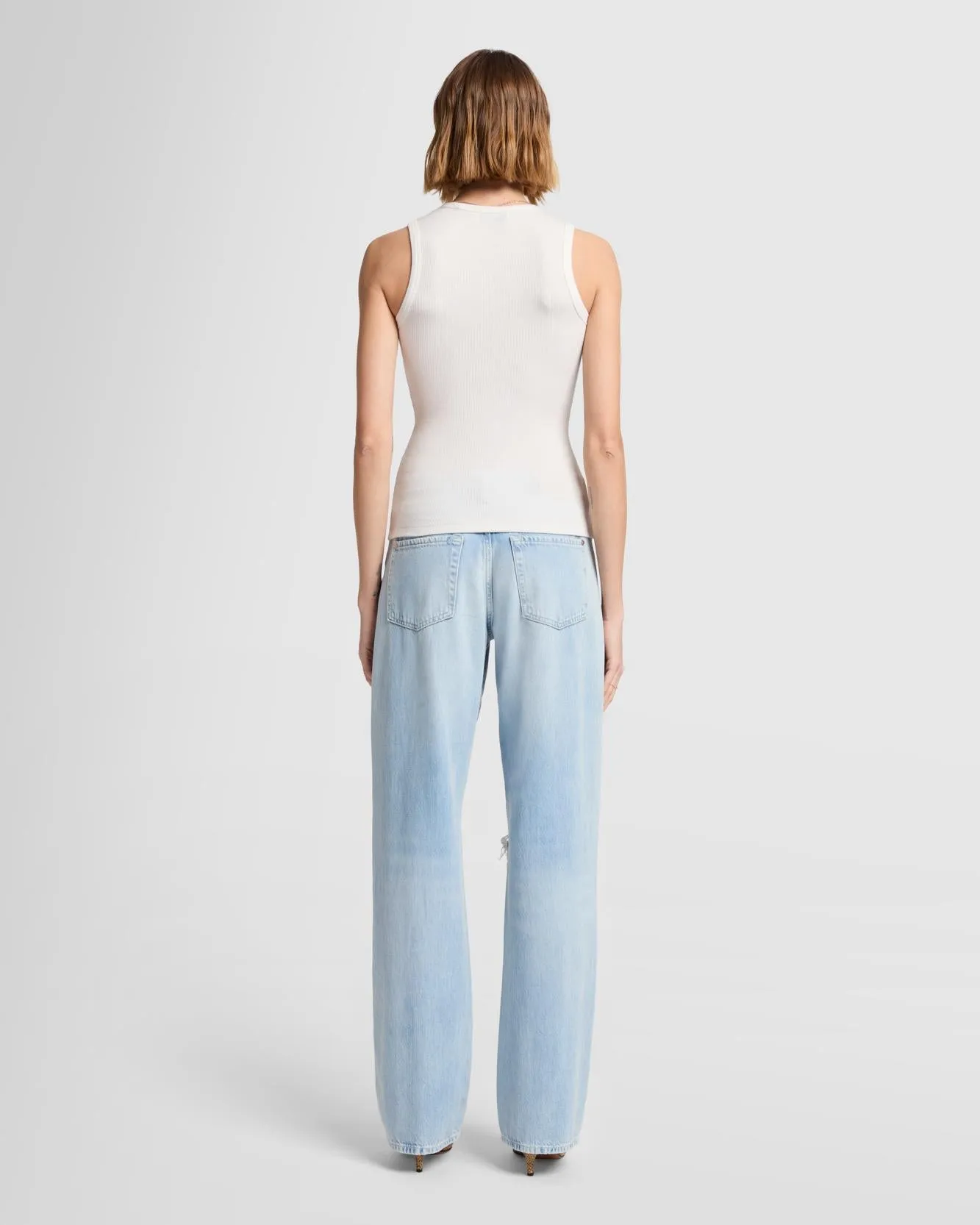 Racer Tank in Vintage White sold by 7 For All Mankind product image thumbnail 4