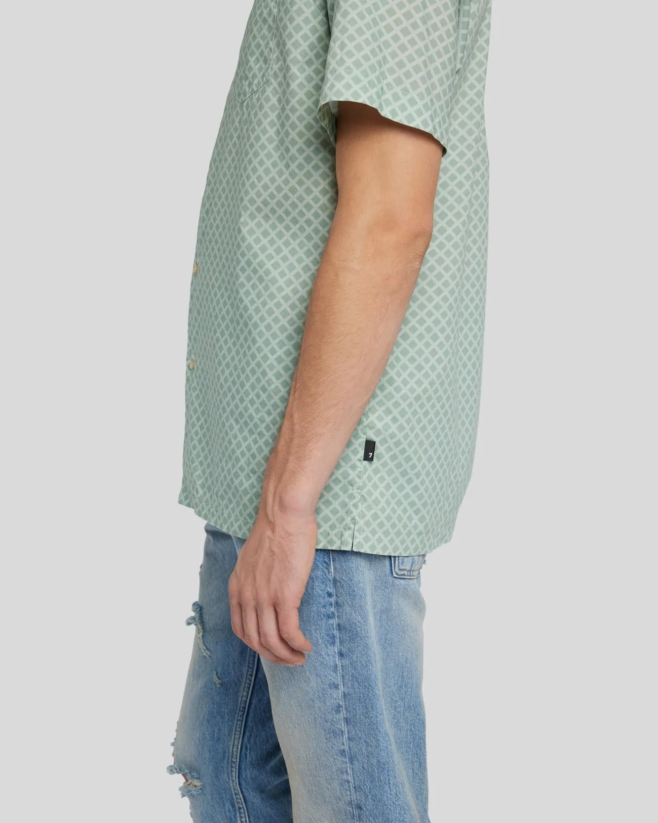 Camp Shirt in Celadon Print sold by 7 For All Mankind product image thumbnail 3