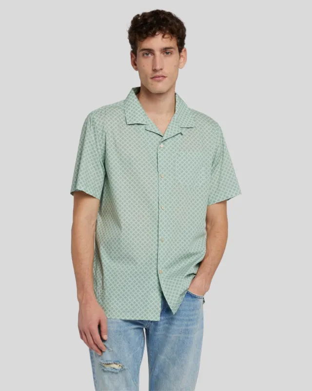 Camp Shirt in Celadon Print sold by 7 For All Mankind