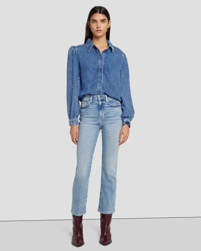 Luxe Vintage High Waist Slim Kick in Must sold by 7 For All Mankind