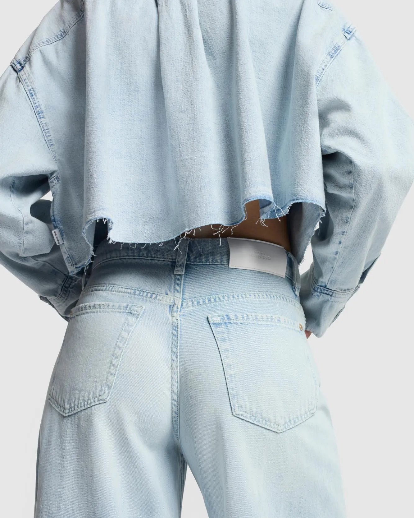 Cropped Denim Shirt in Clean Slate sold by 7 For All Mankind product image thumbnail 3