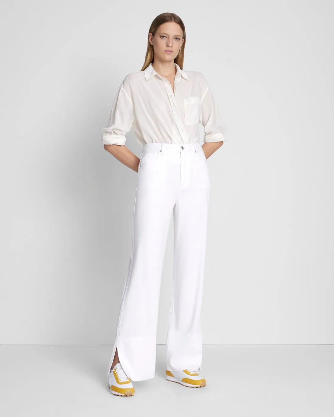 Denim Lustre Trouser in Brilliant White sold by 7 For All Mankind