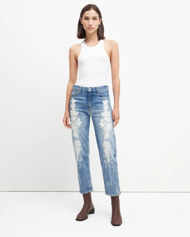 Easy Slim With Floral Embroidery In Ventura sold by 7 For All Mankind